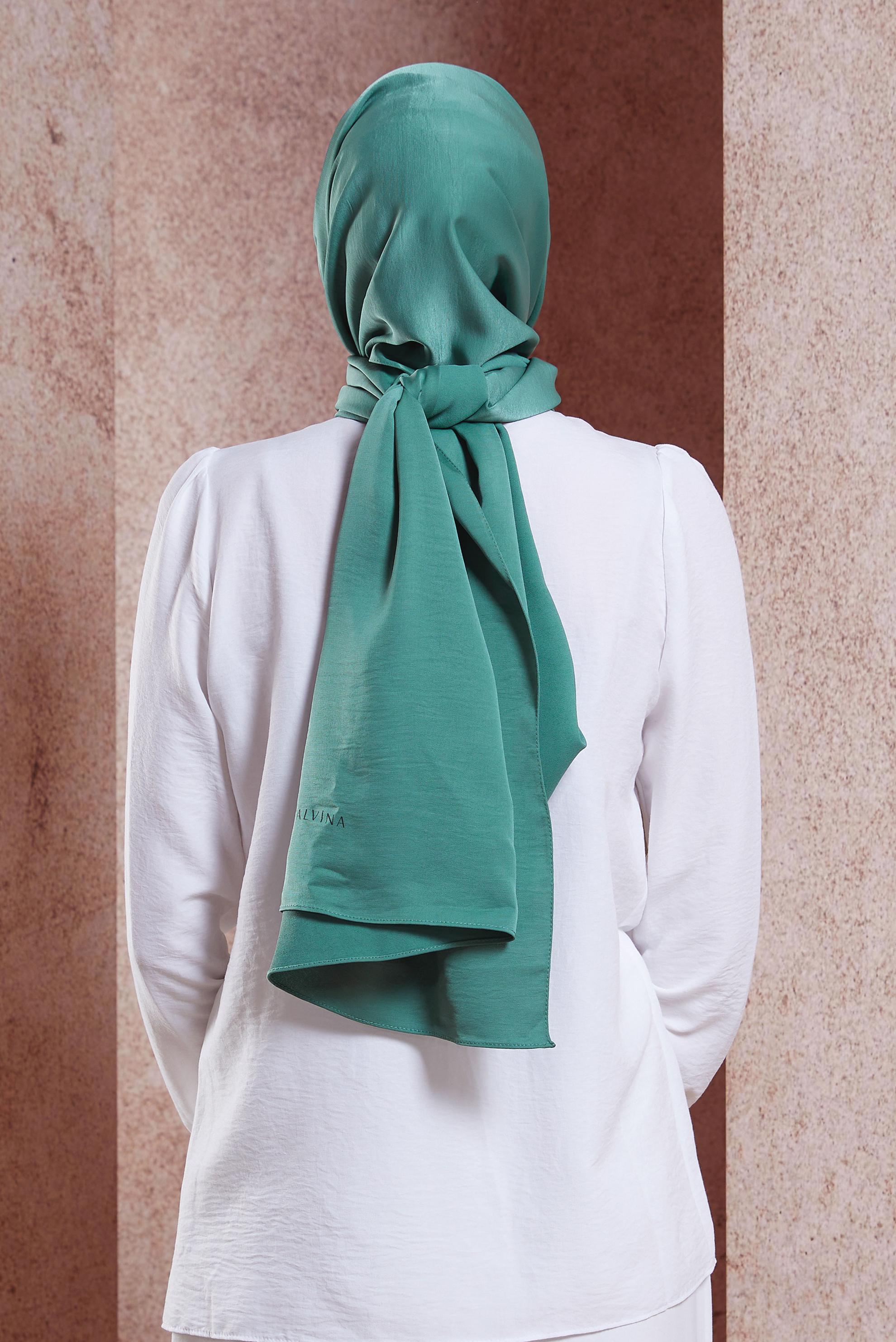 Tesettür giyim YEŞİL ALVİNA NANO AYROBİN ŞAL 8111