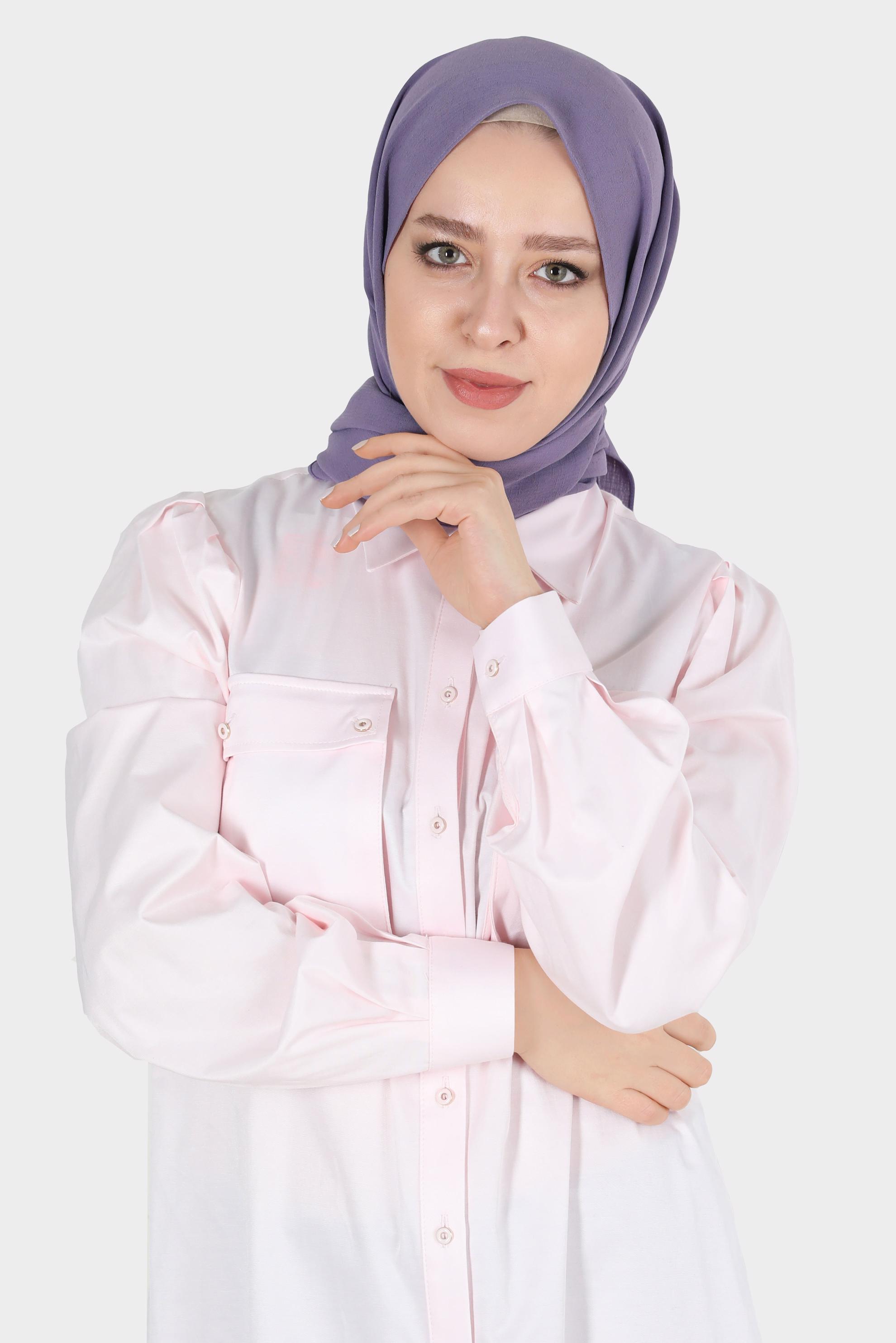 Tesettür giyim MOR ALVİNA KETEN AYROBİN ŞAL 8112 