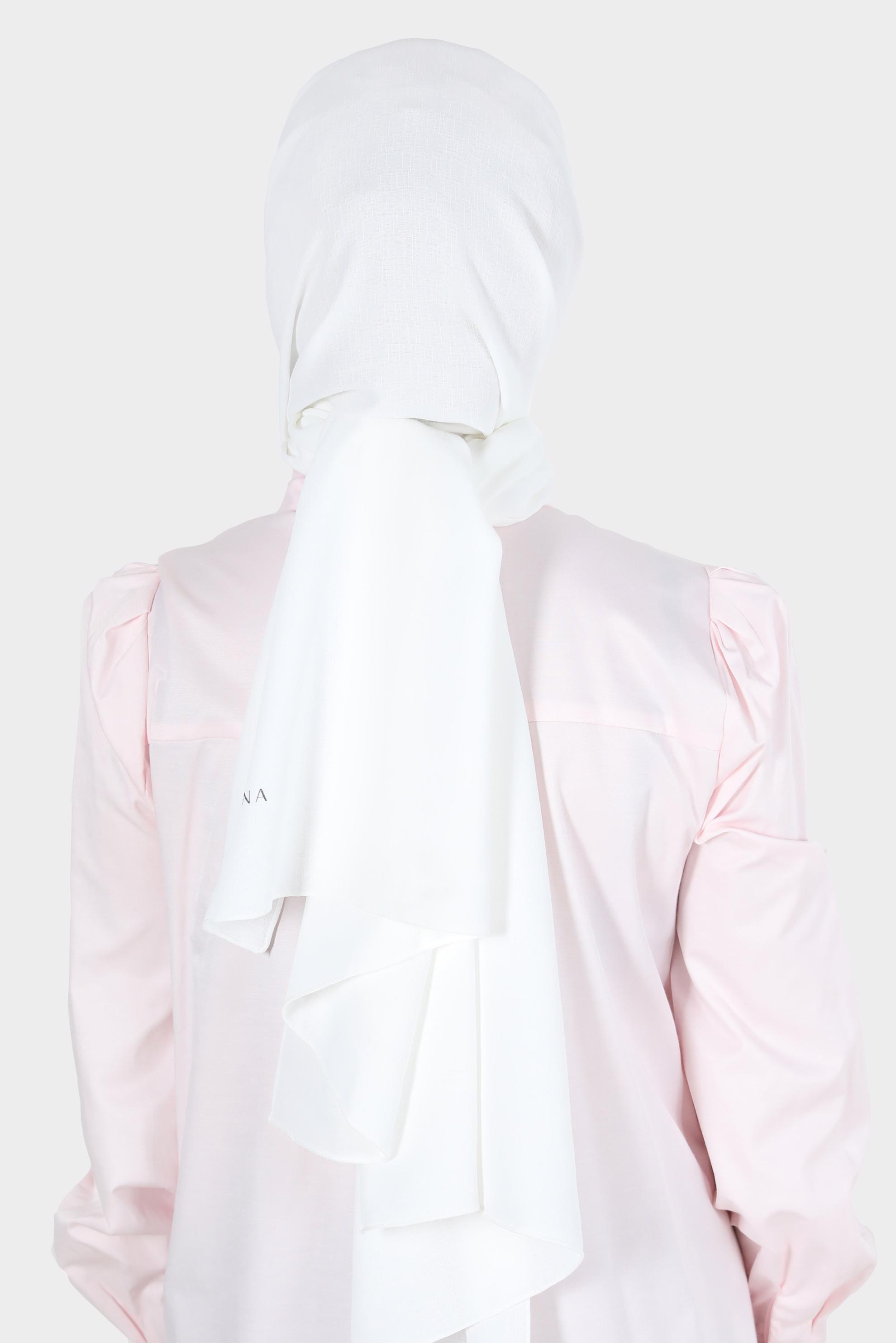 Tesettür giyim EKRU ALVİNA KETEN AYROBİN ŞAL 8112 