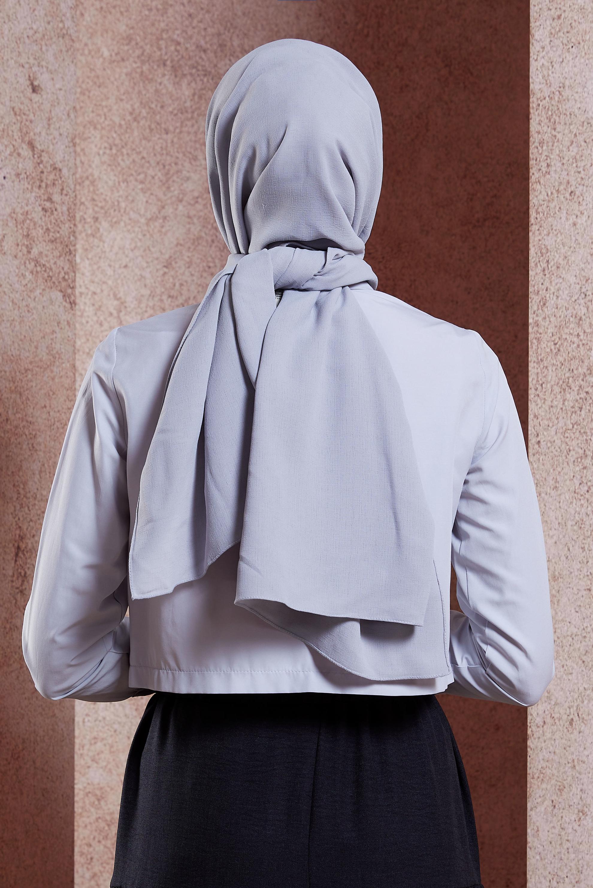 Tesettür giyim GÜMÜŞ ALVİNA KETEN AYROBİN ŞAL 8112 