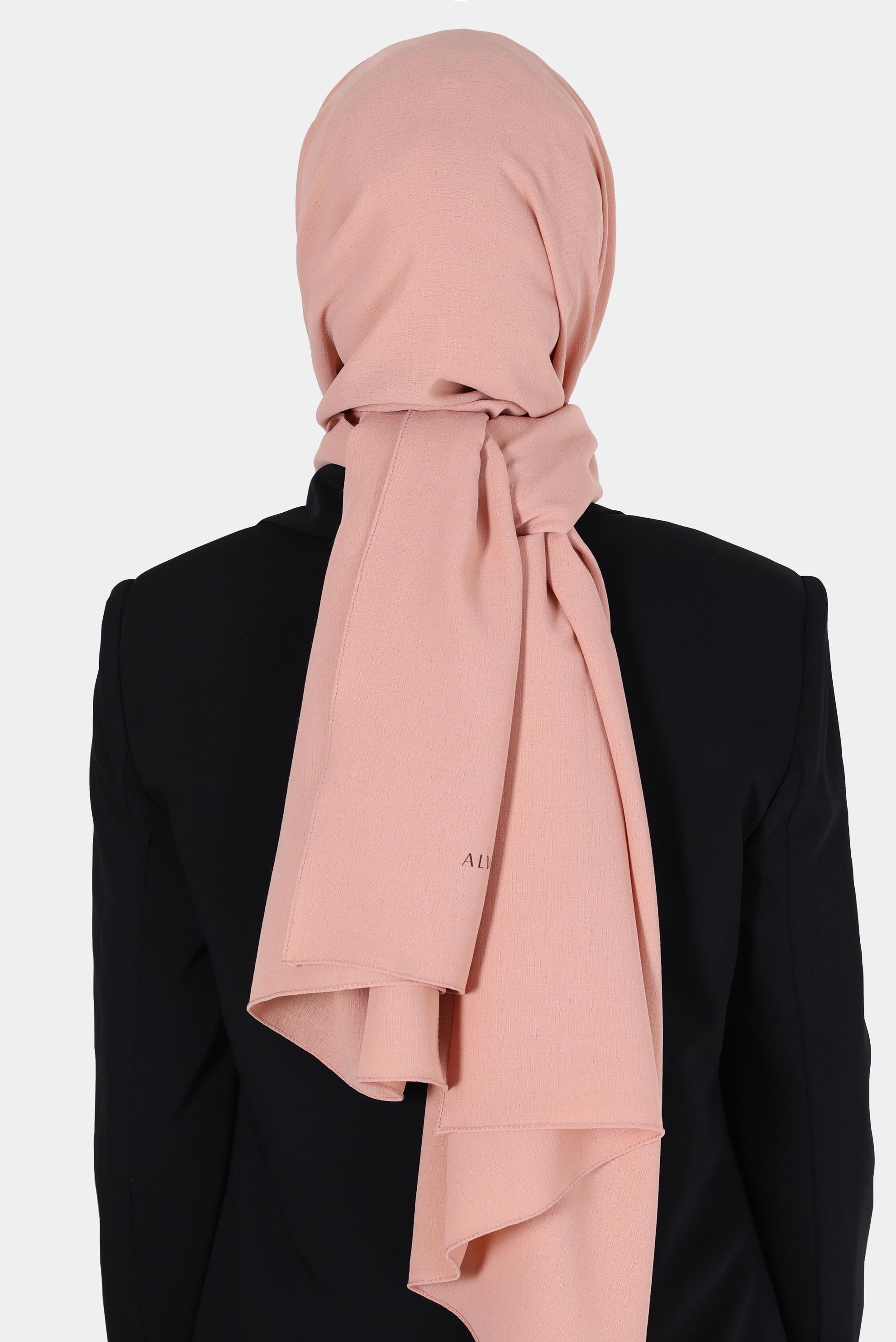 Tesettür giyim PUDRA ALVİNA KETEN AYROBİN ŞAL 8112 