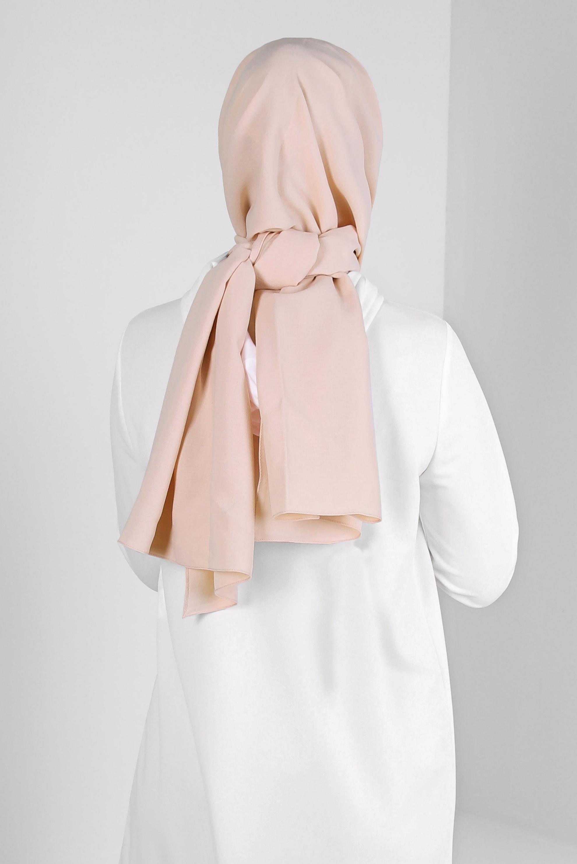 Tesettür giyim PUDRA ALVİNA KETEN AYROBİN ŞAL 8112 