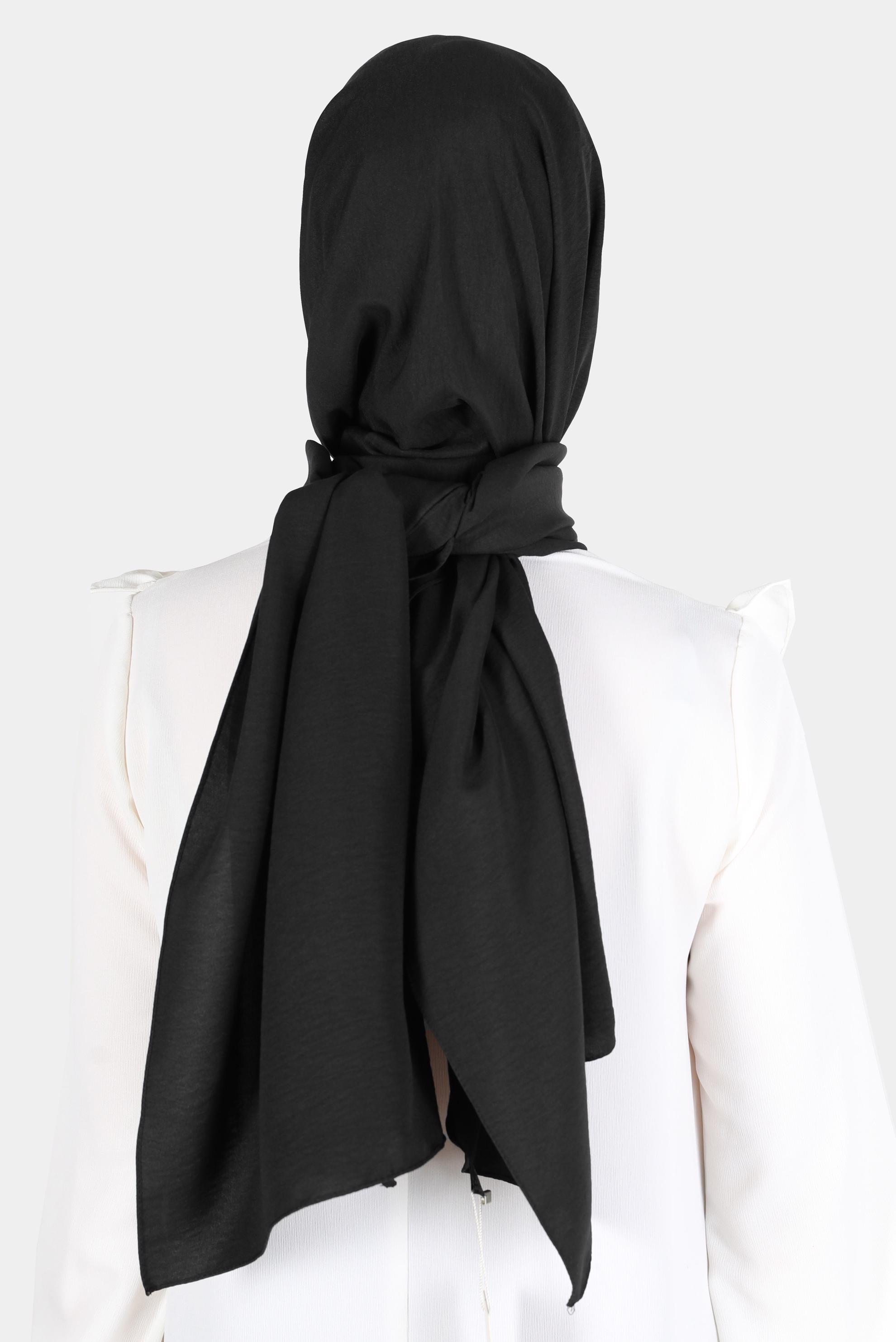 Tesettür giyim SİYAH ALVİNA PAMUK AYROBİN ŞAL 8115