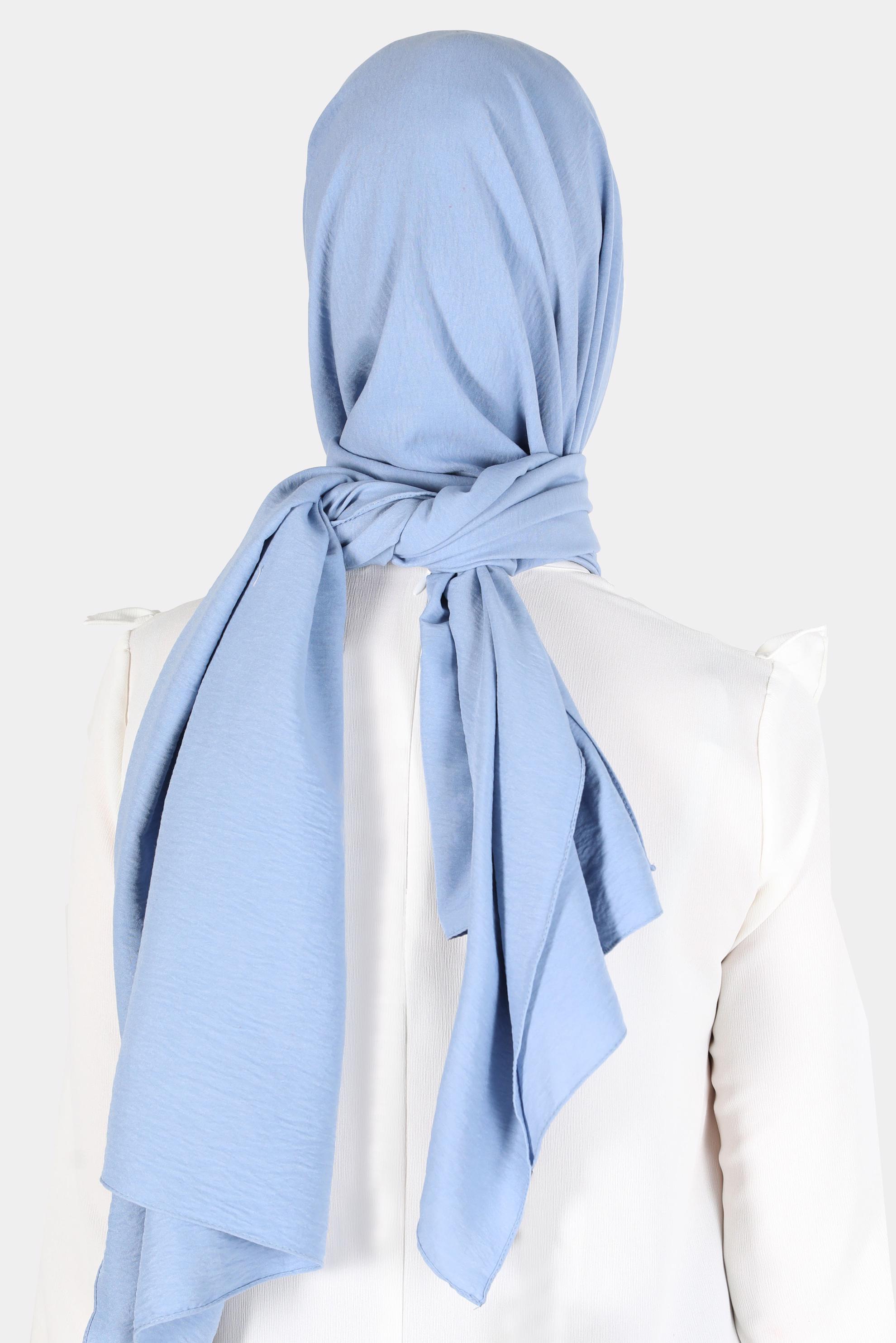 Tesettür giyim MAVİ ALVİNA PAMUK AYROBİN ŞAL 8115