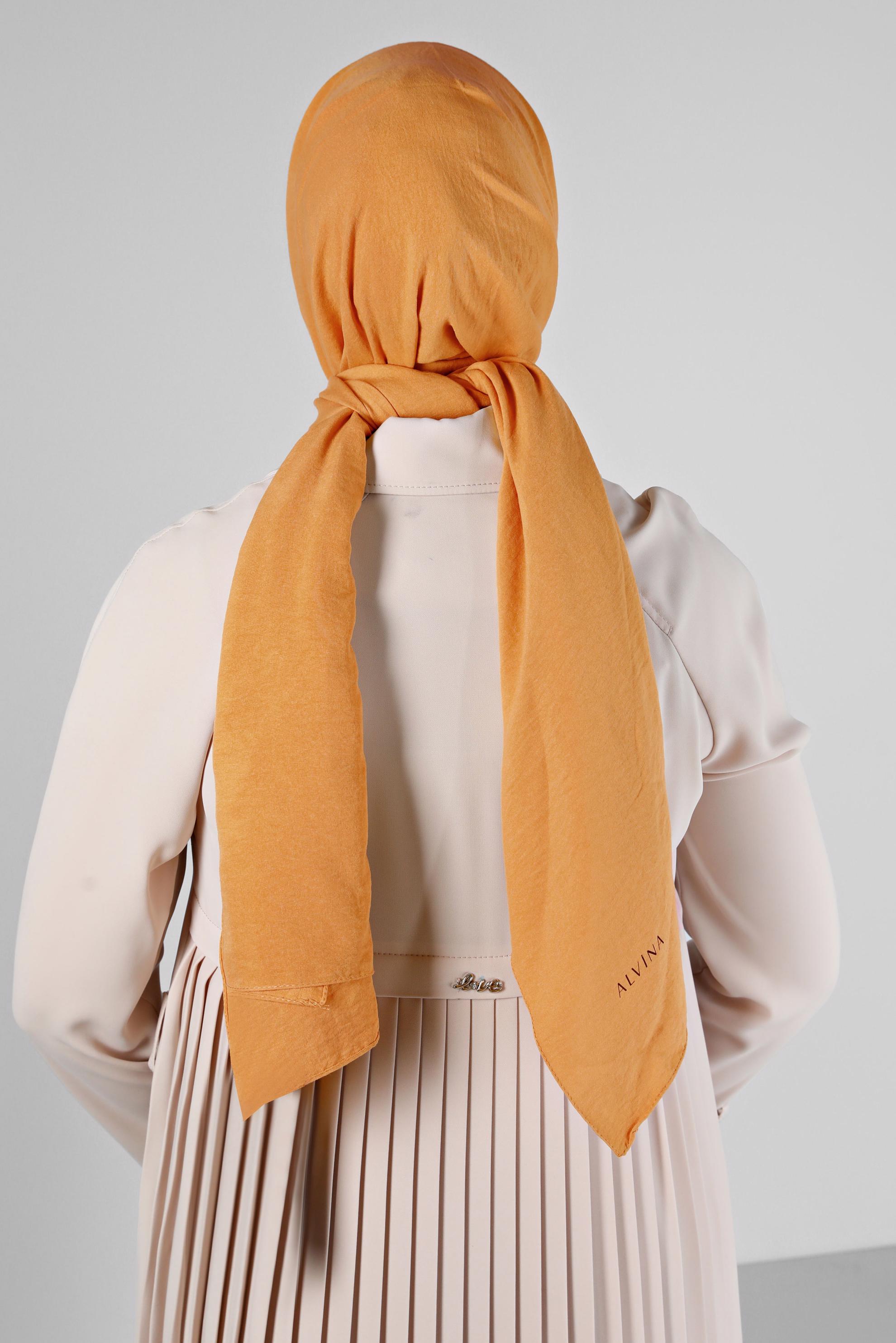 Tesettür giyim SARI ALVİNA PAMUK AYROBİN ŞAL 8115