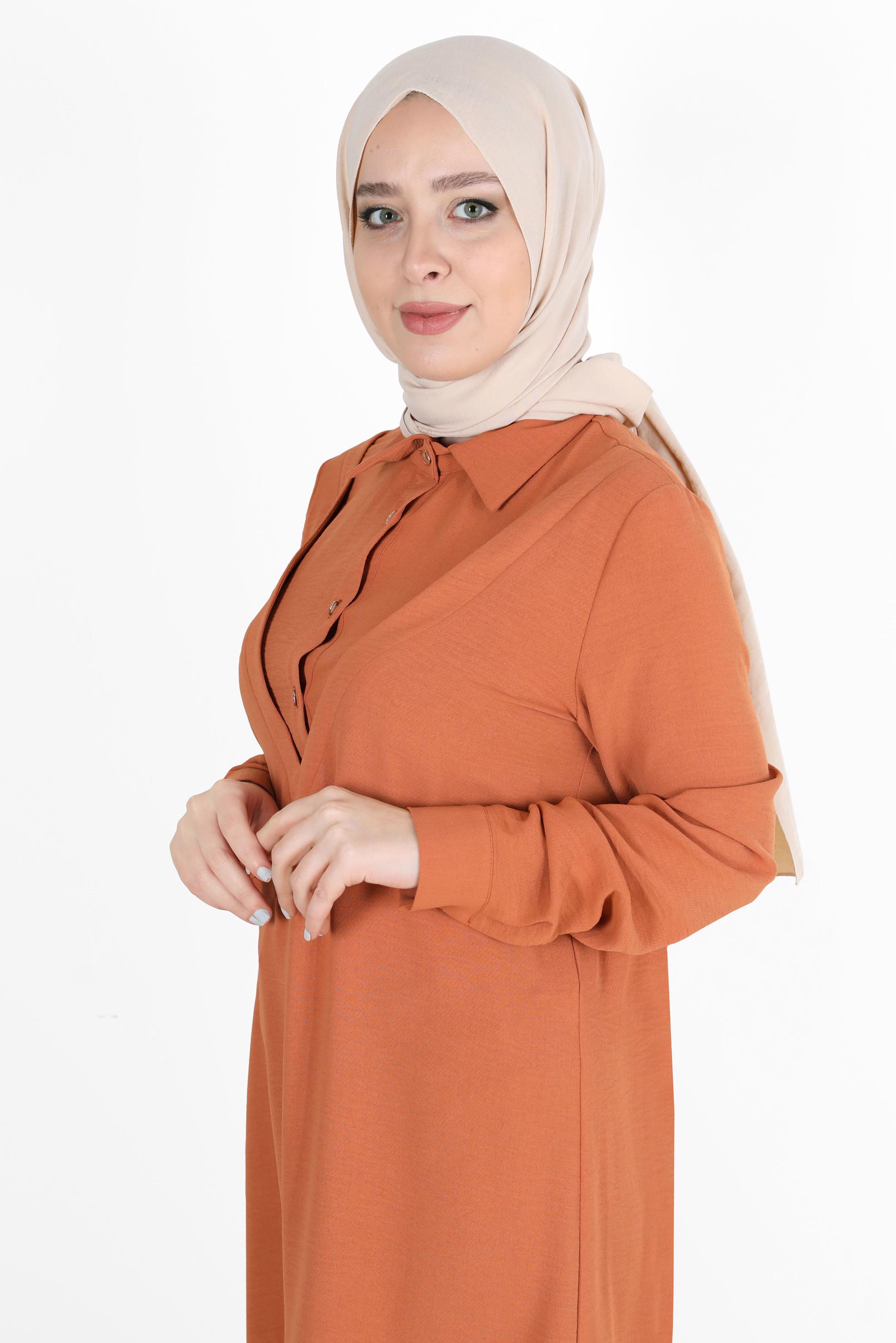 Tesettür giyim BEJ ALVİNA PAMUK AYROBİN ŞAL 8115