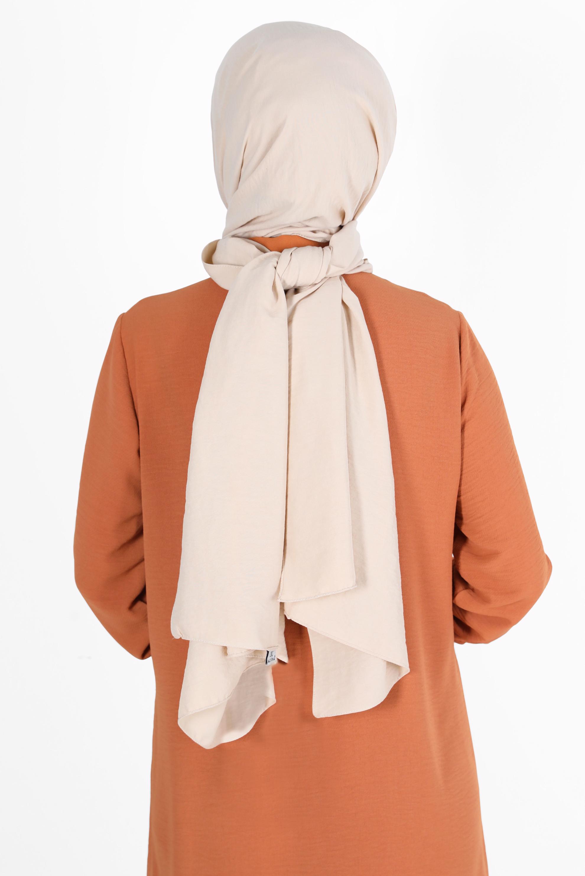 Tesettür giyim BEJ ALVİNA PAMUK AYROBİN ŞAL 8115