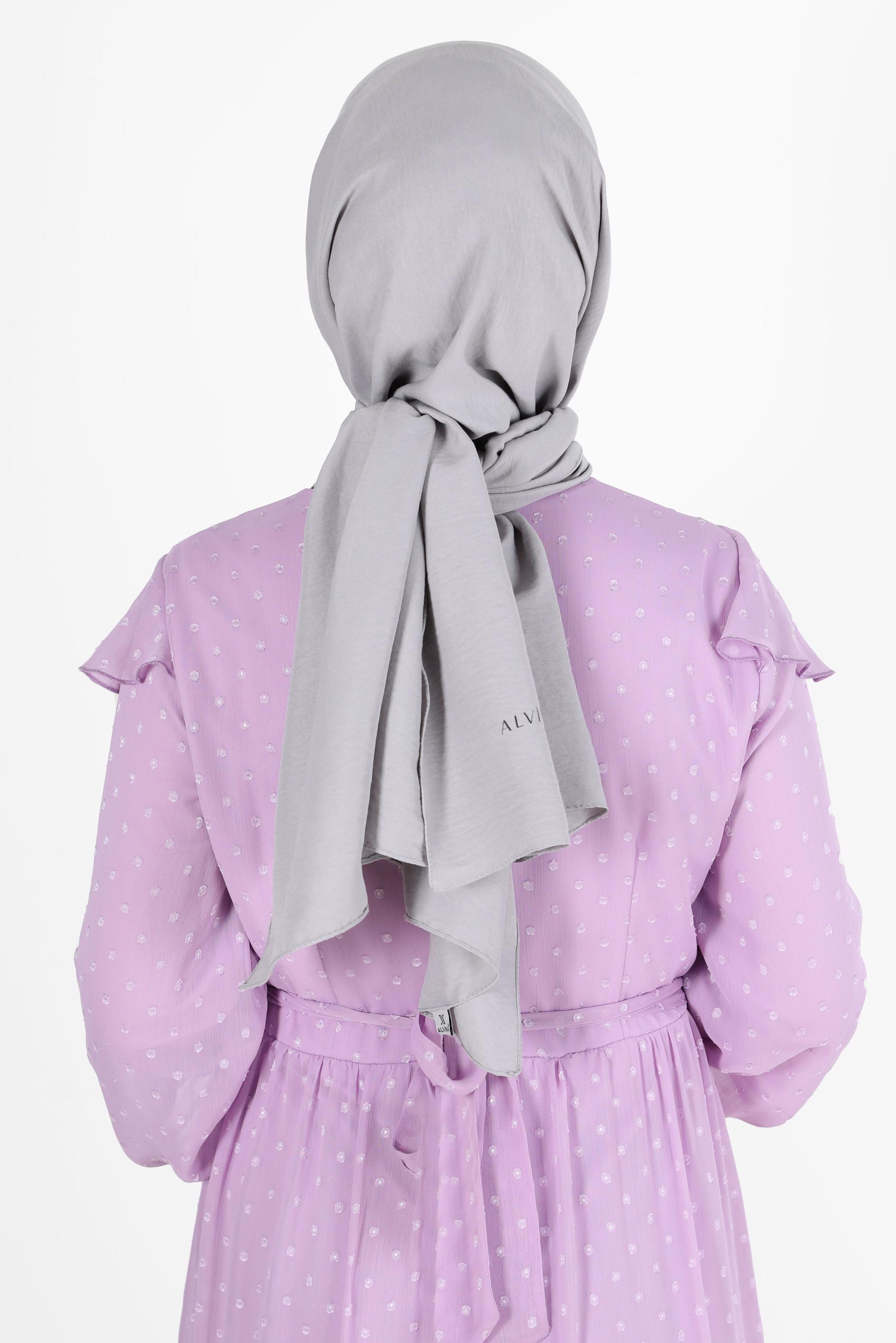 Vêtements hijab GRIS CHÂLE EN COTON ALVINA 8115