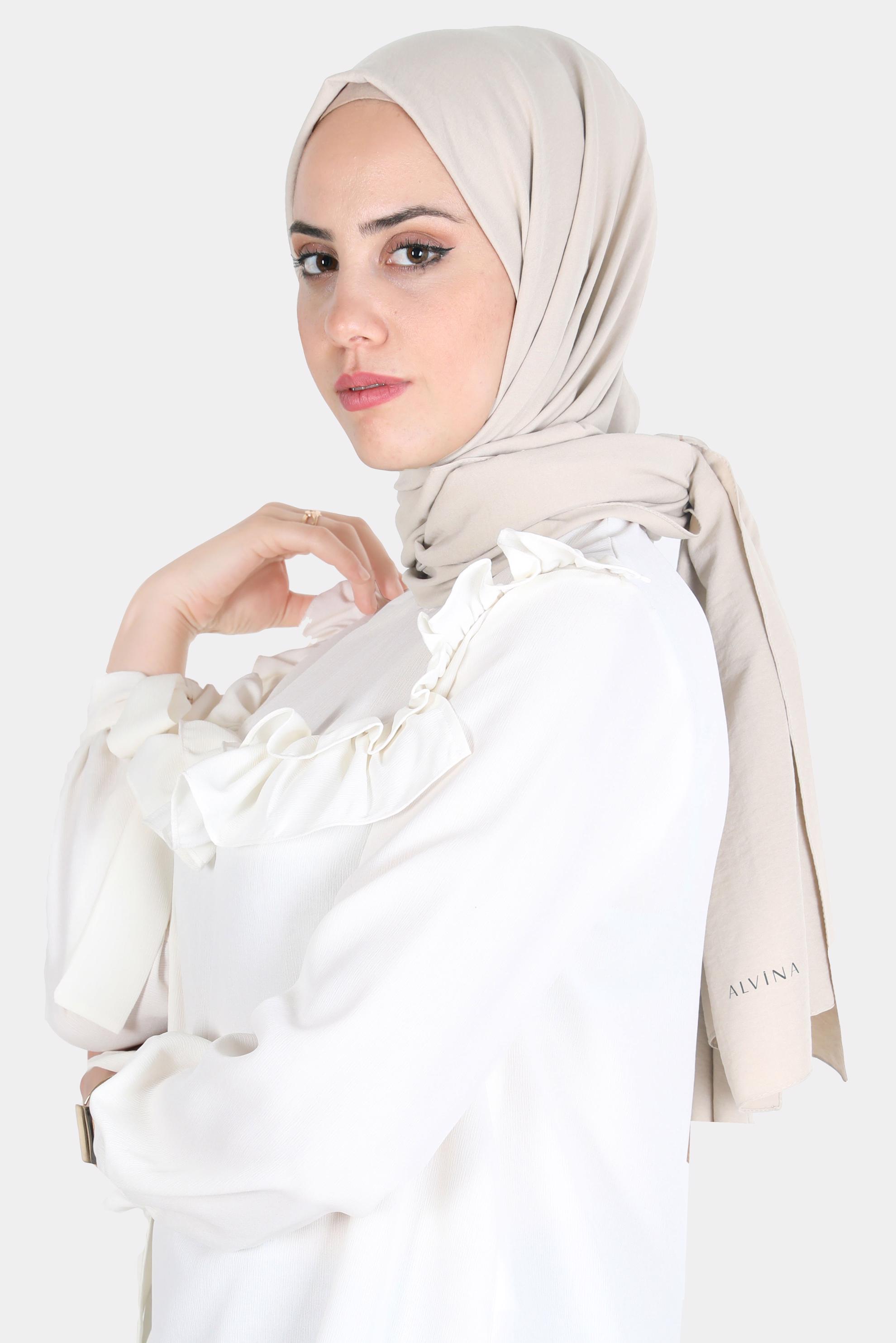 Vêtements hijab BEIGE CHÂLE EN COTON ALVINA 8115