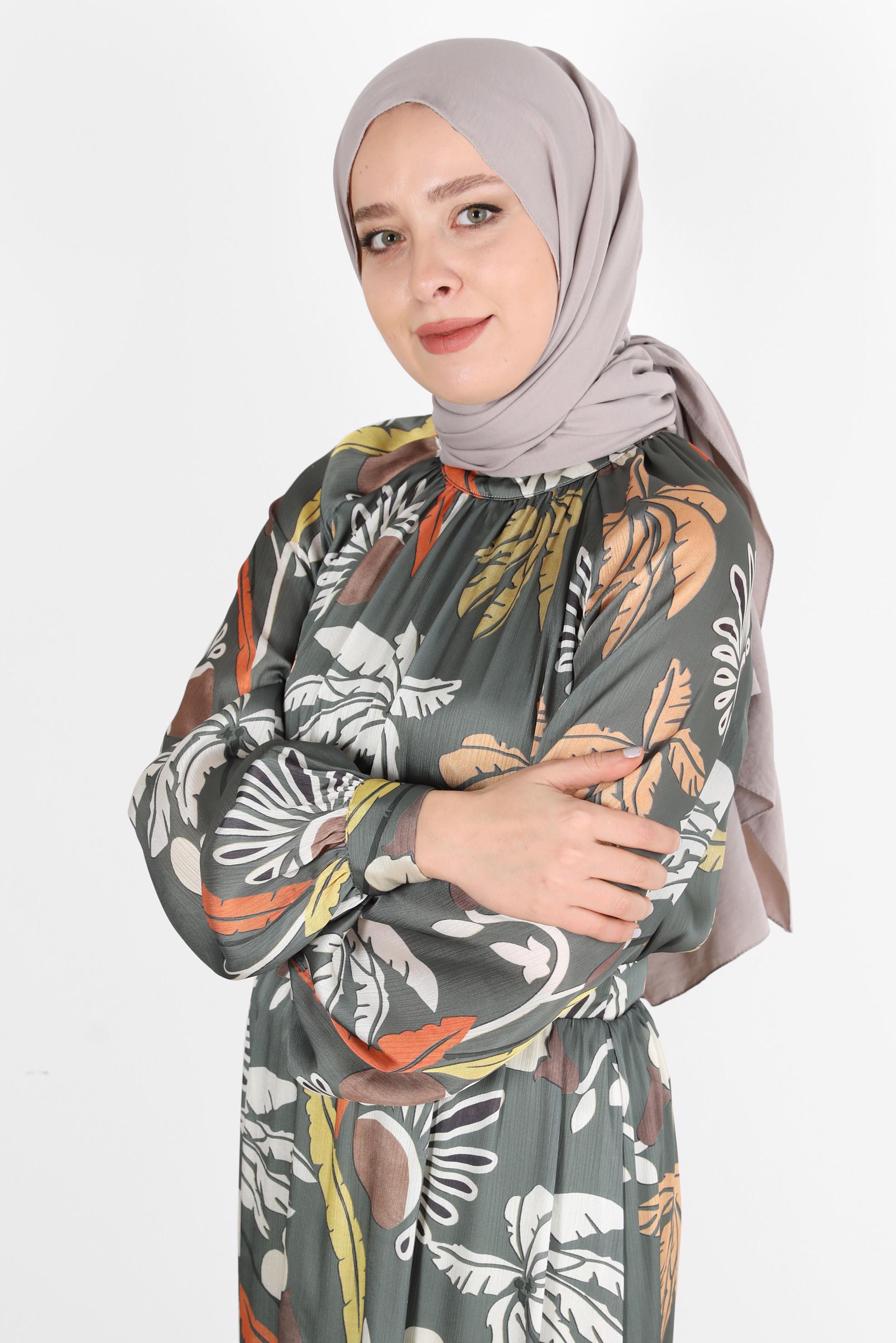 Tesettür giyim BEJ ALVİNA PAMUK AYROBİN ŞAL 8115