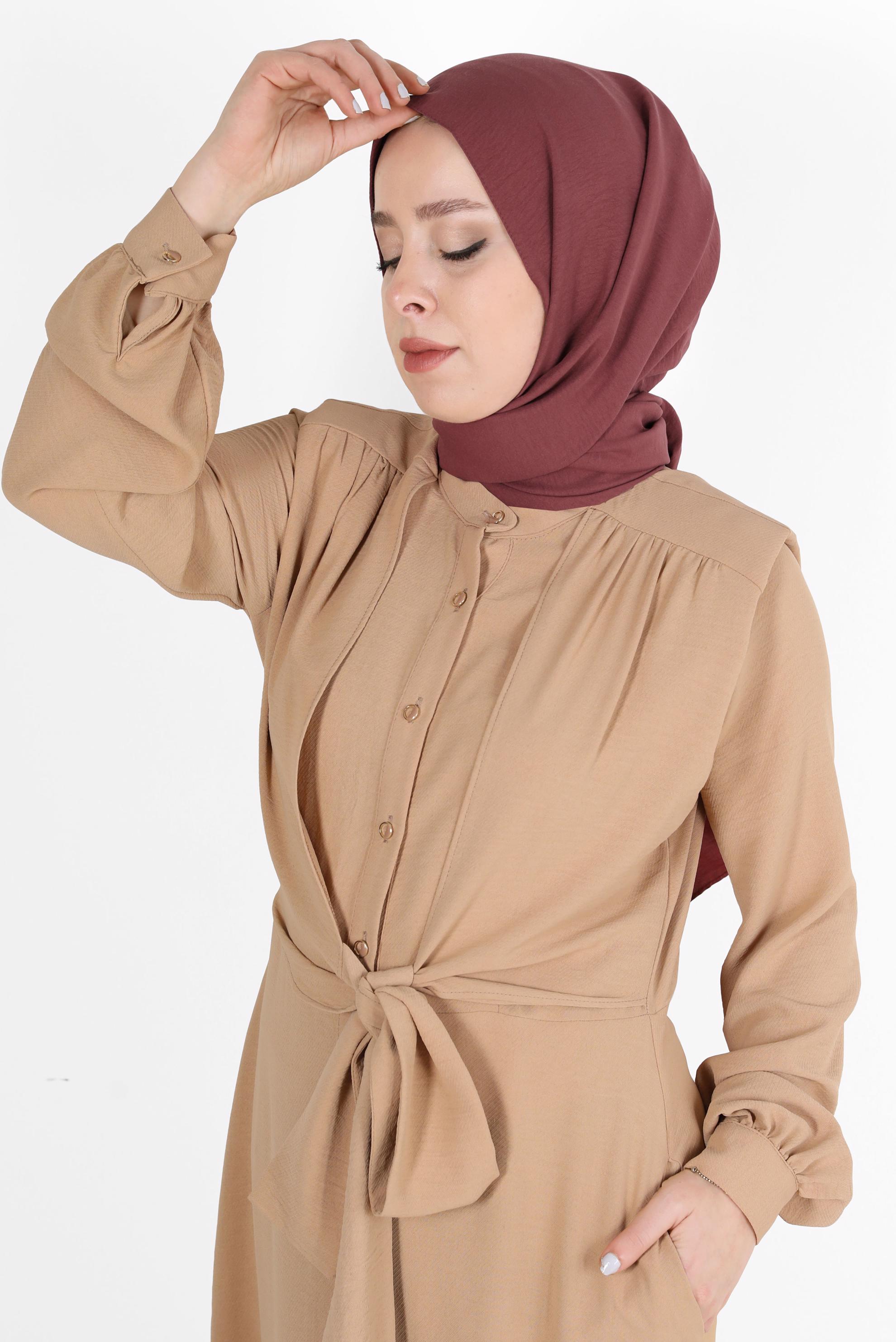 Tesettür giyim TURUNCU ALVİNA PAMUK AYROBİN ŞAL 8115