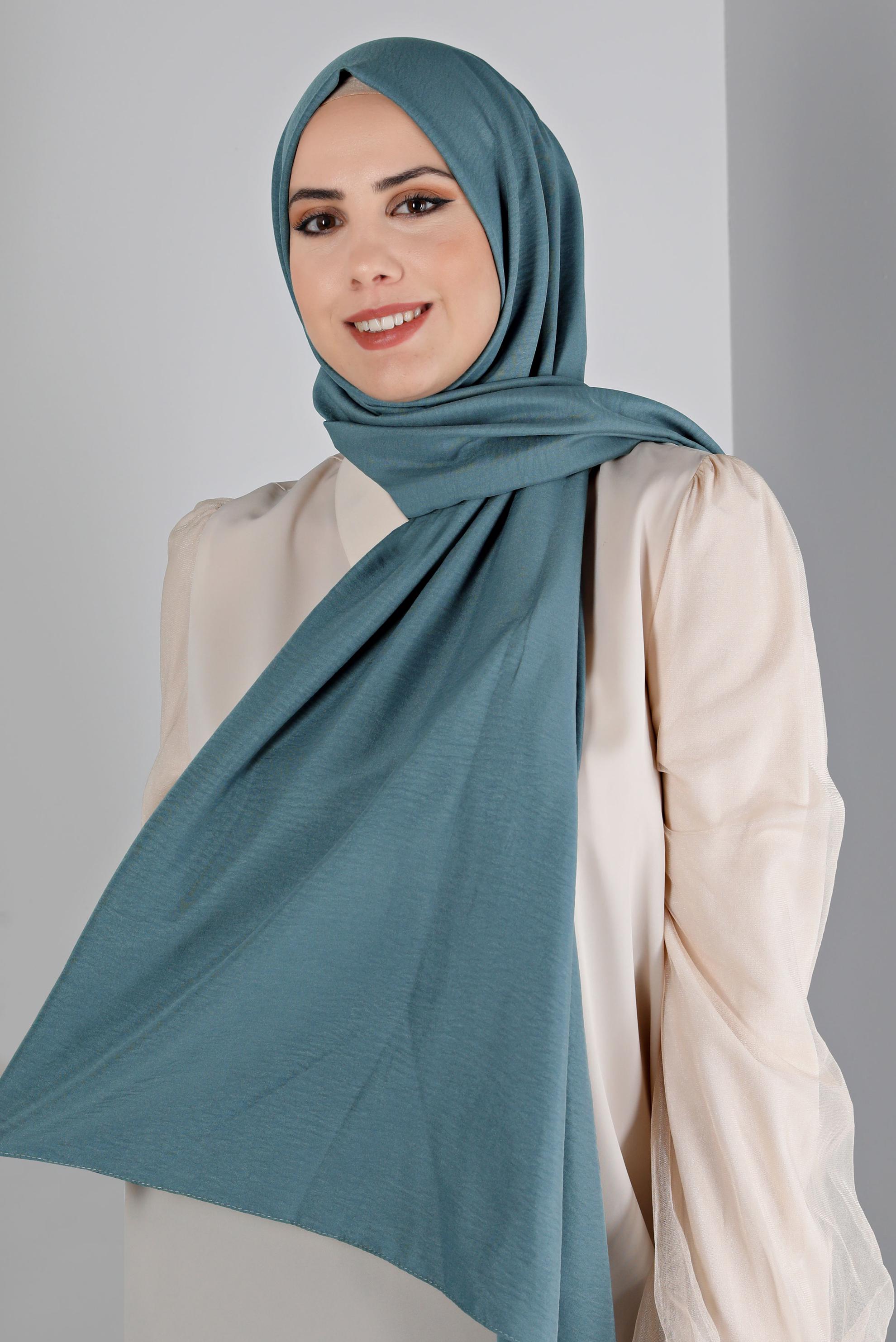 Tesettür giyim MAVİ ALVİNA PAMUK AYROBİN ŞAL 8115