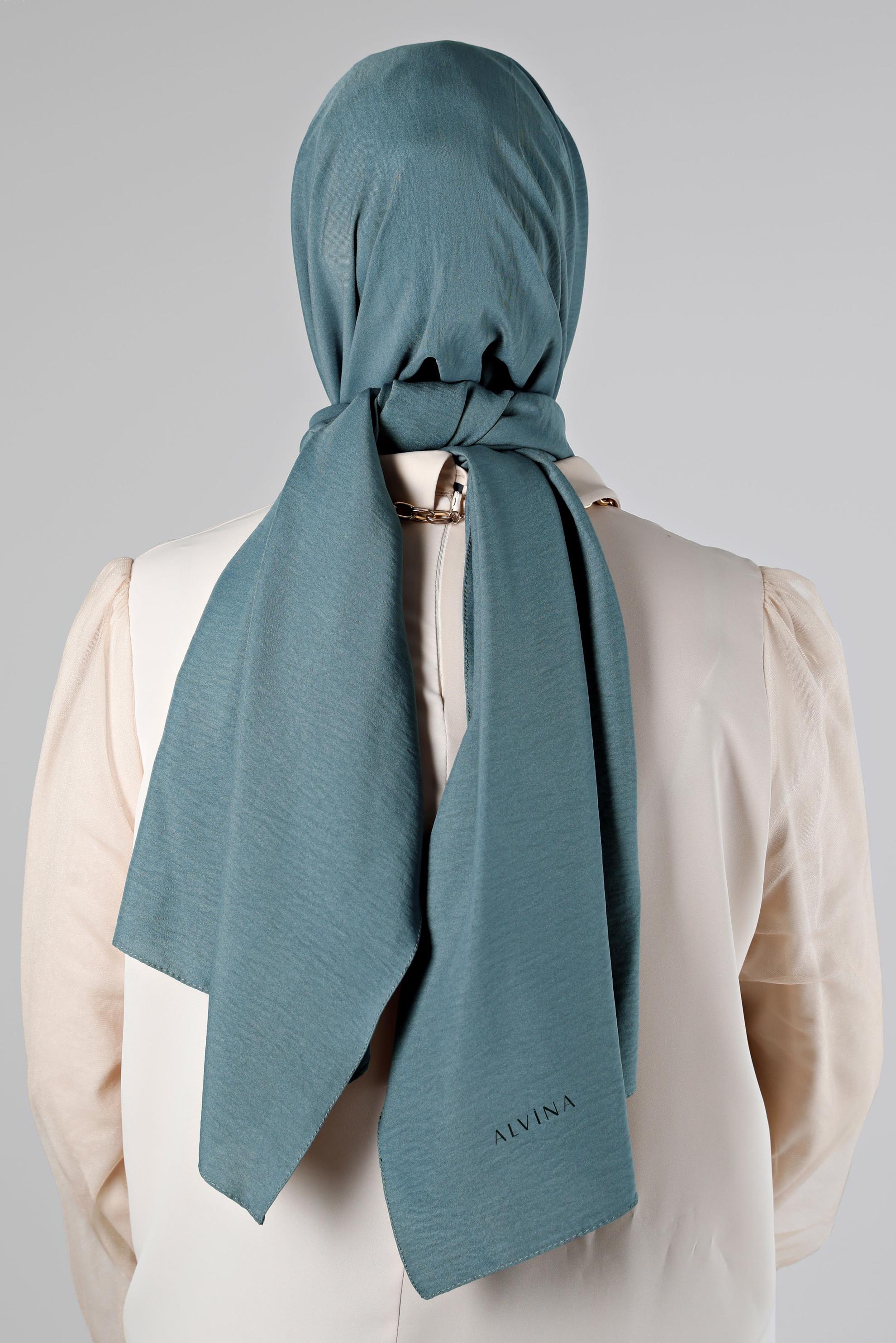 Tesettür giyim MAVİ ALVİNA PAMUK AYROBİN ŞAL 8115