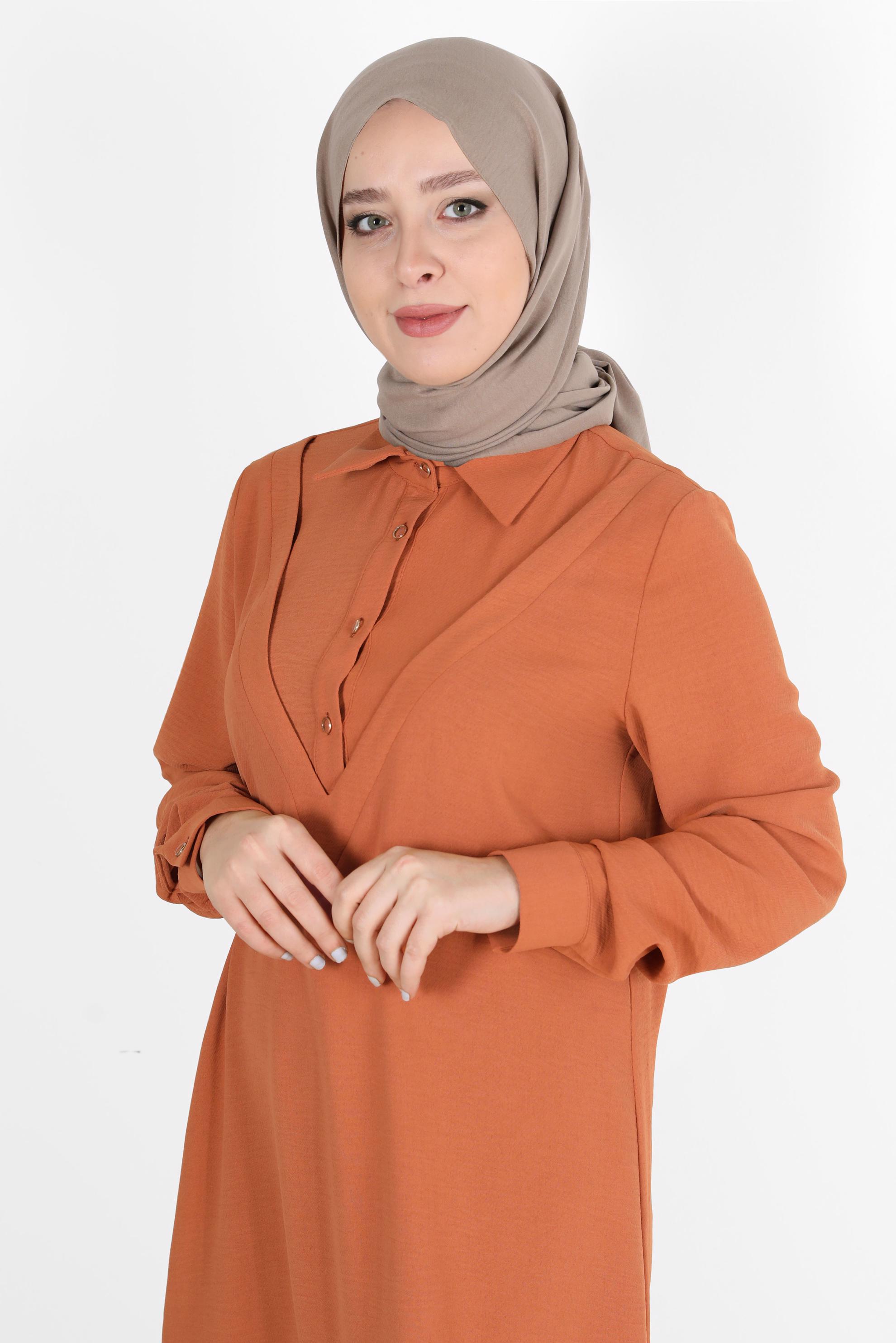 Tesettür giyim KAHVE ALVİNA PAMUK AYROBİN ŞAL 8115