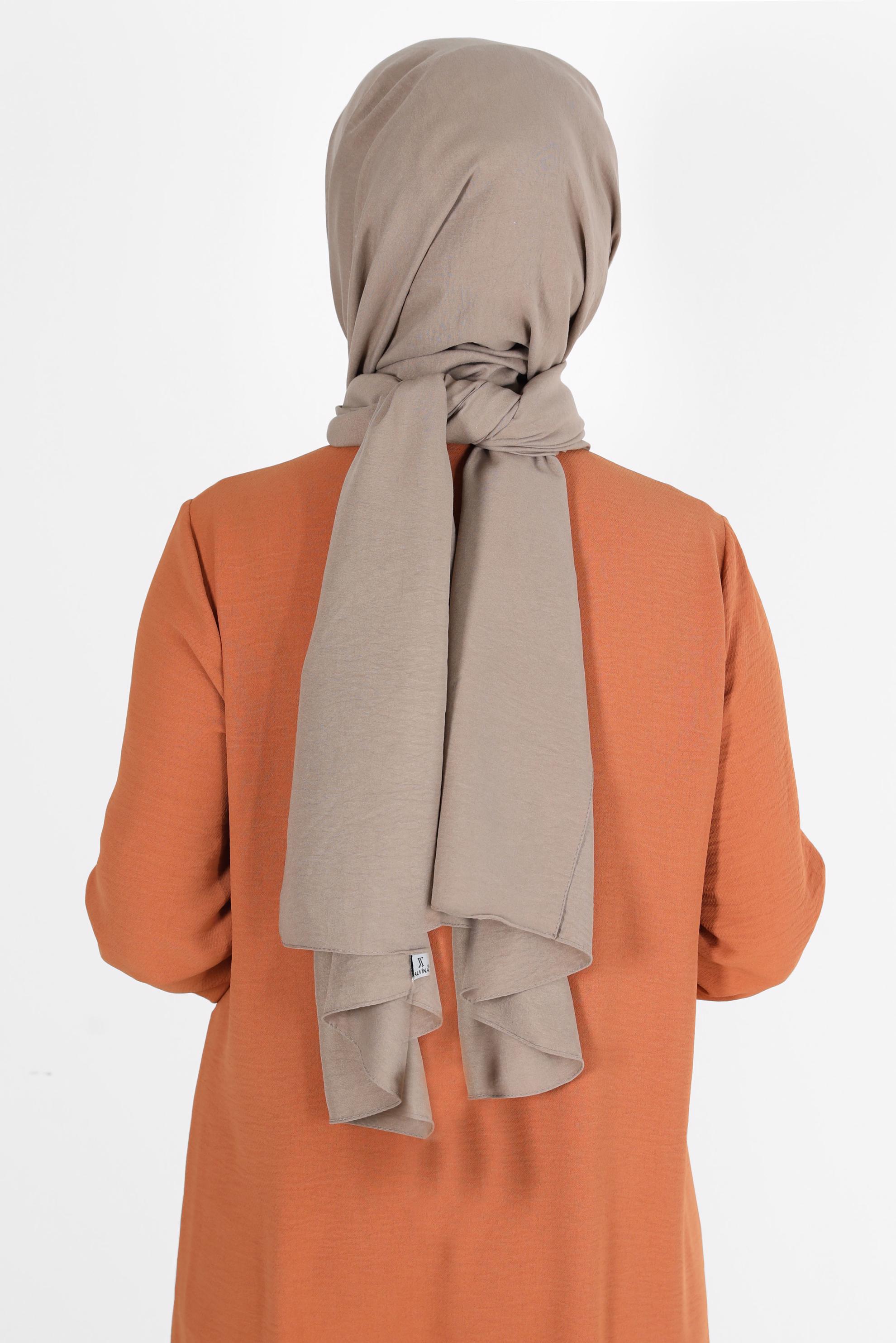 Tesettür giyim KAHVE ALVİNA PAMUK AYROBİN ŞAL 8115