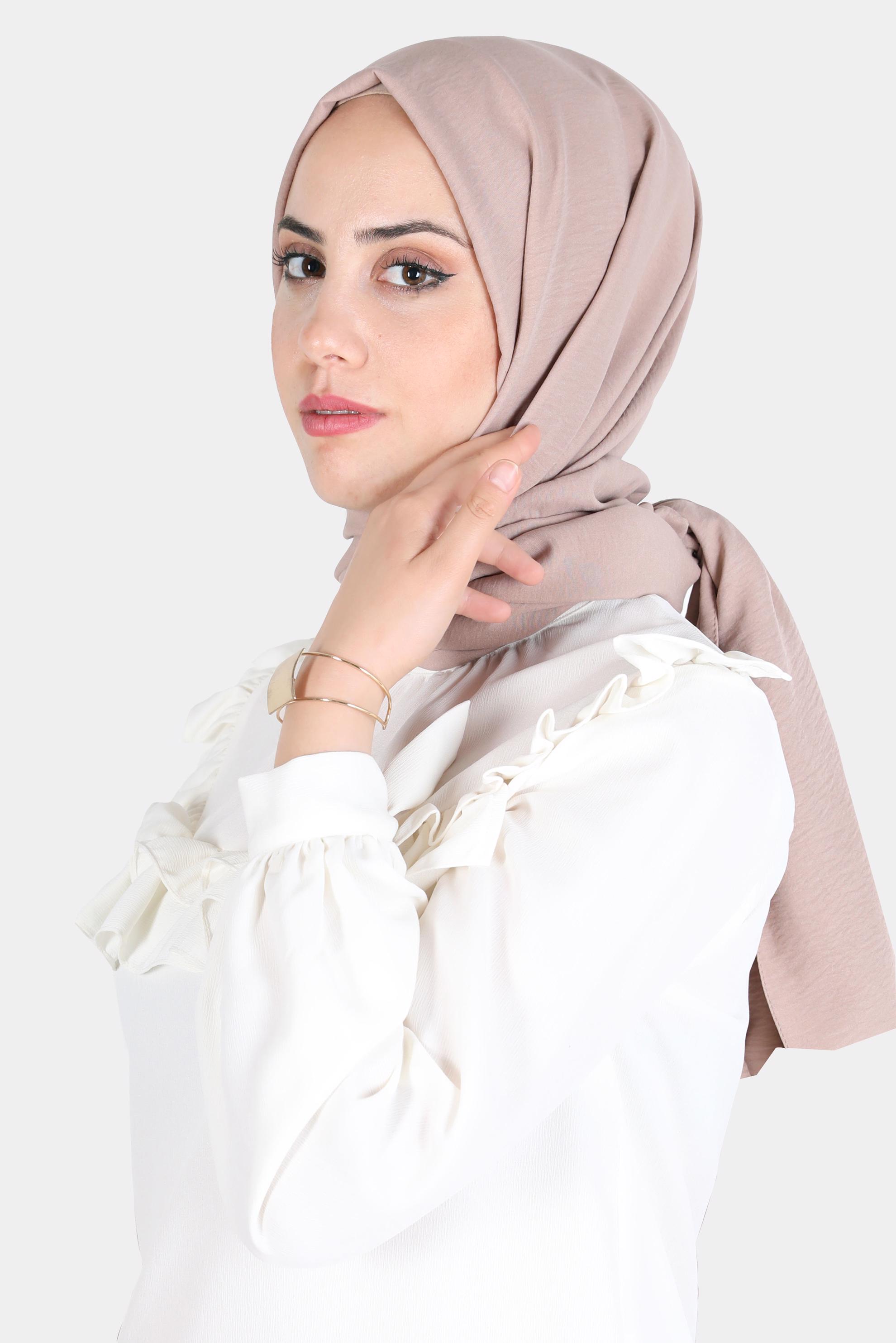 Tesettür giyim VİZON ALVİNA PAMUK AYROBİN ŞAL 8115