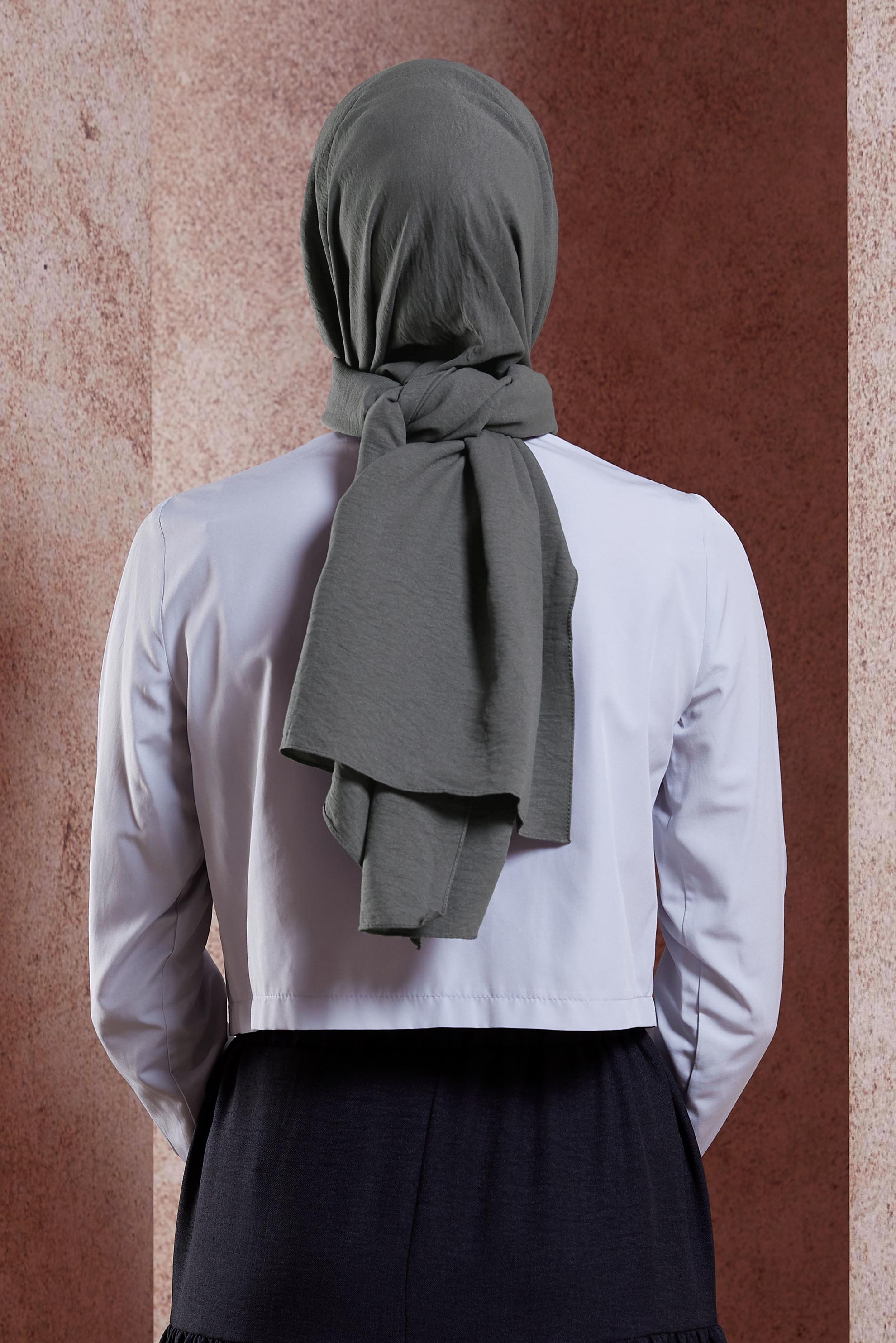 Tesettür giyim GRİ ALVİNA PAMUK AYROBİN ŞAL 8115
