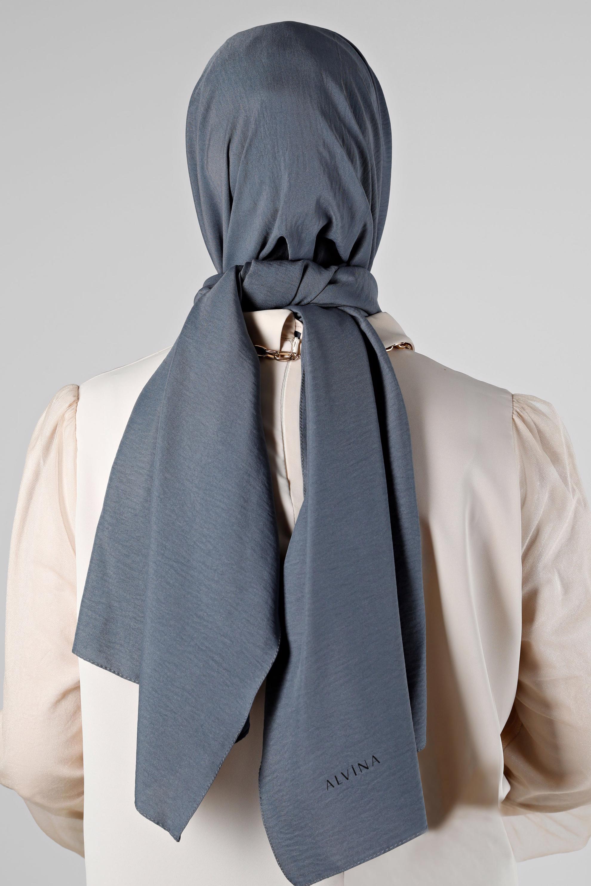 Tesettür giyim GRİ ALVİNA PAMUK AYROBİN ŞAL 8115