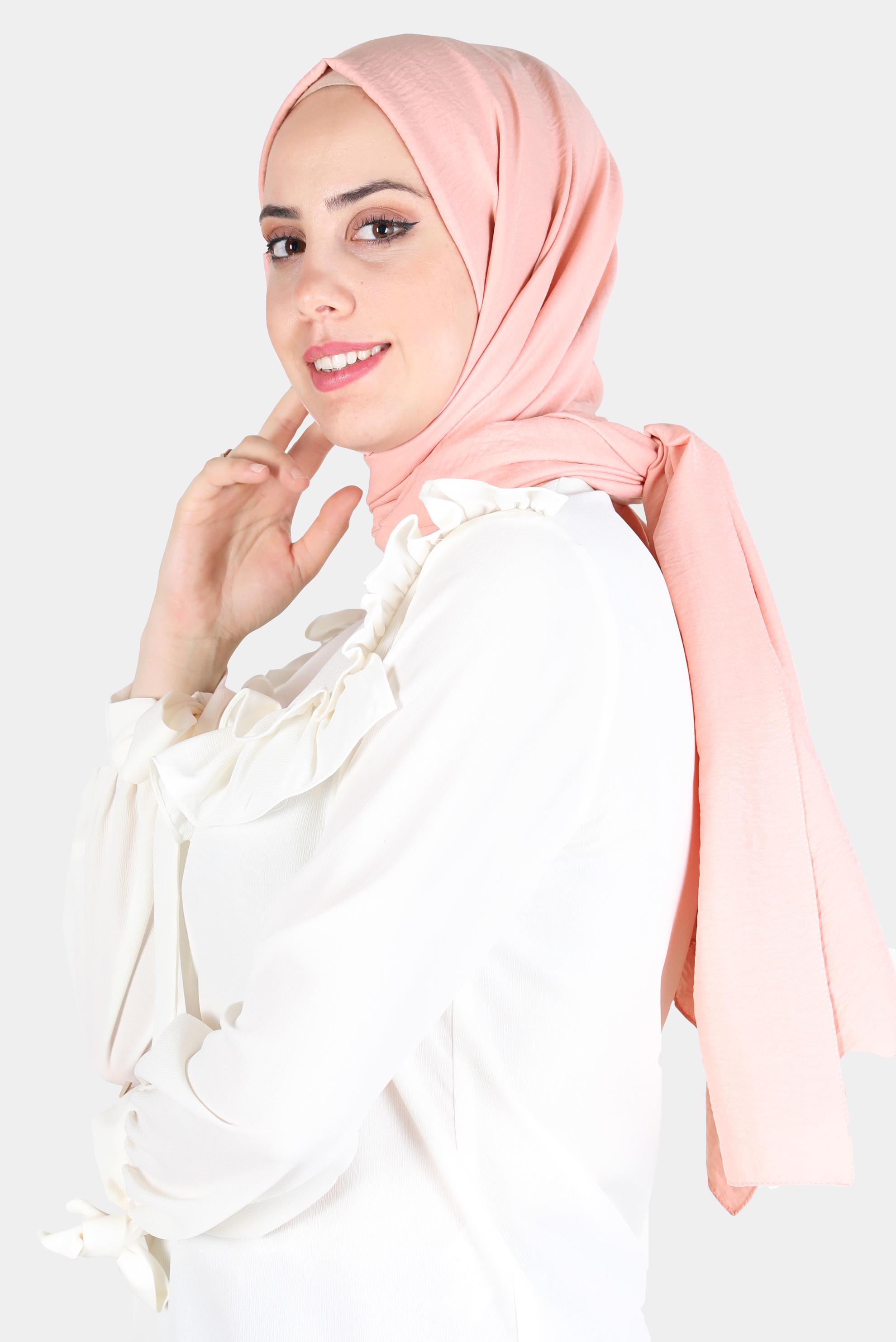 Tesettür giyim PUDRA ALVİNA PAMUK AYROBİN ŞAL 8115