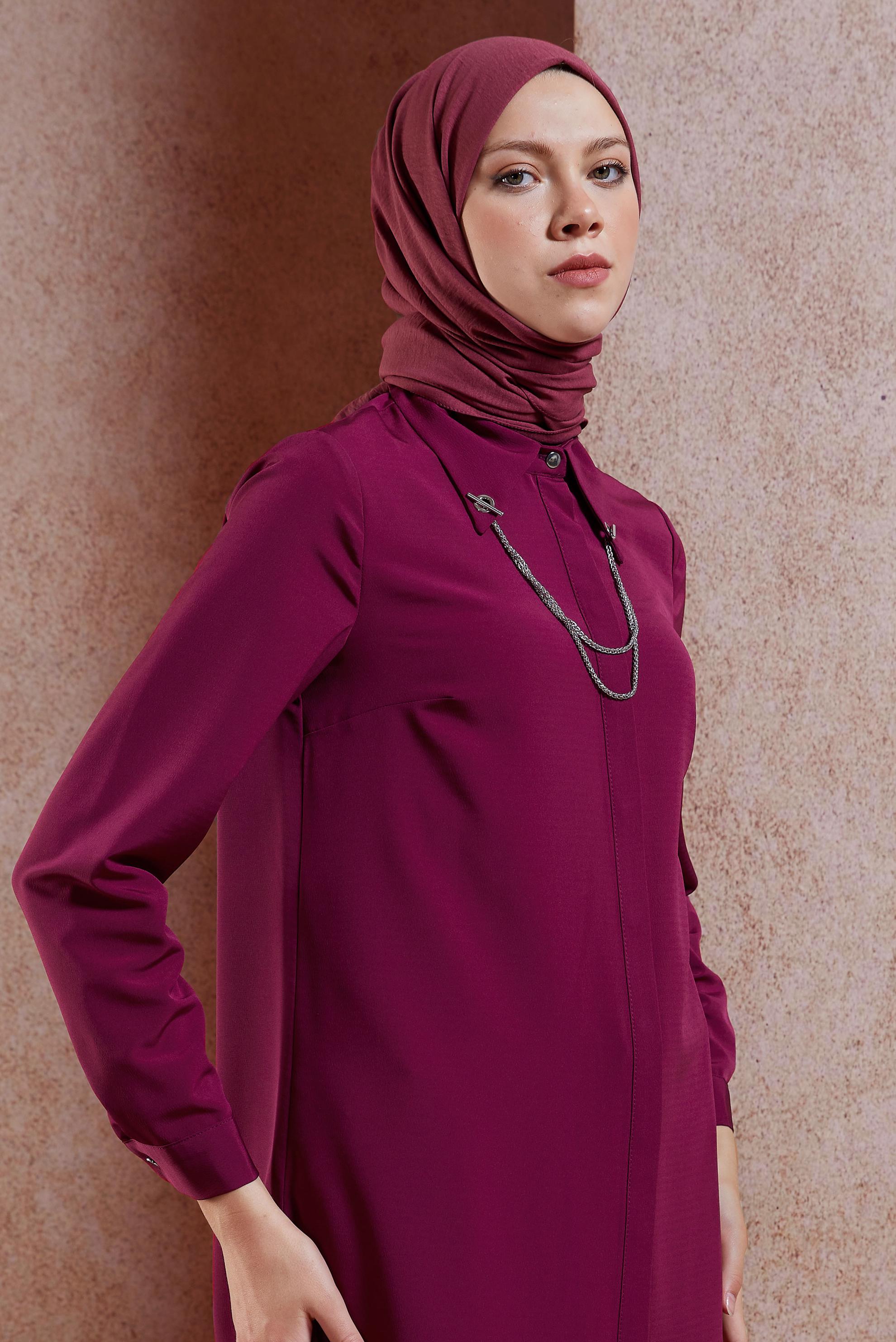 Tesettür giyim BORDO ALVİNA PAMUK AYROBİN ŞAL 8115