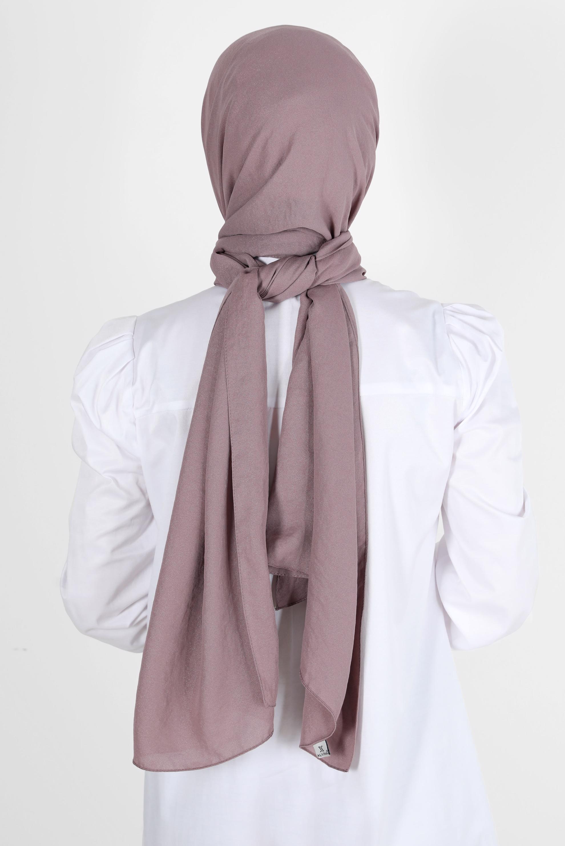 Tesettür giyim MOR ALVİNA PARLAK CAZ ŞAL 8116