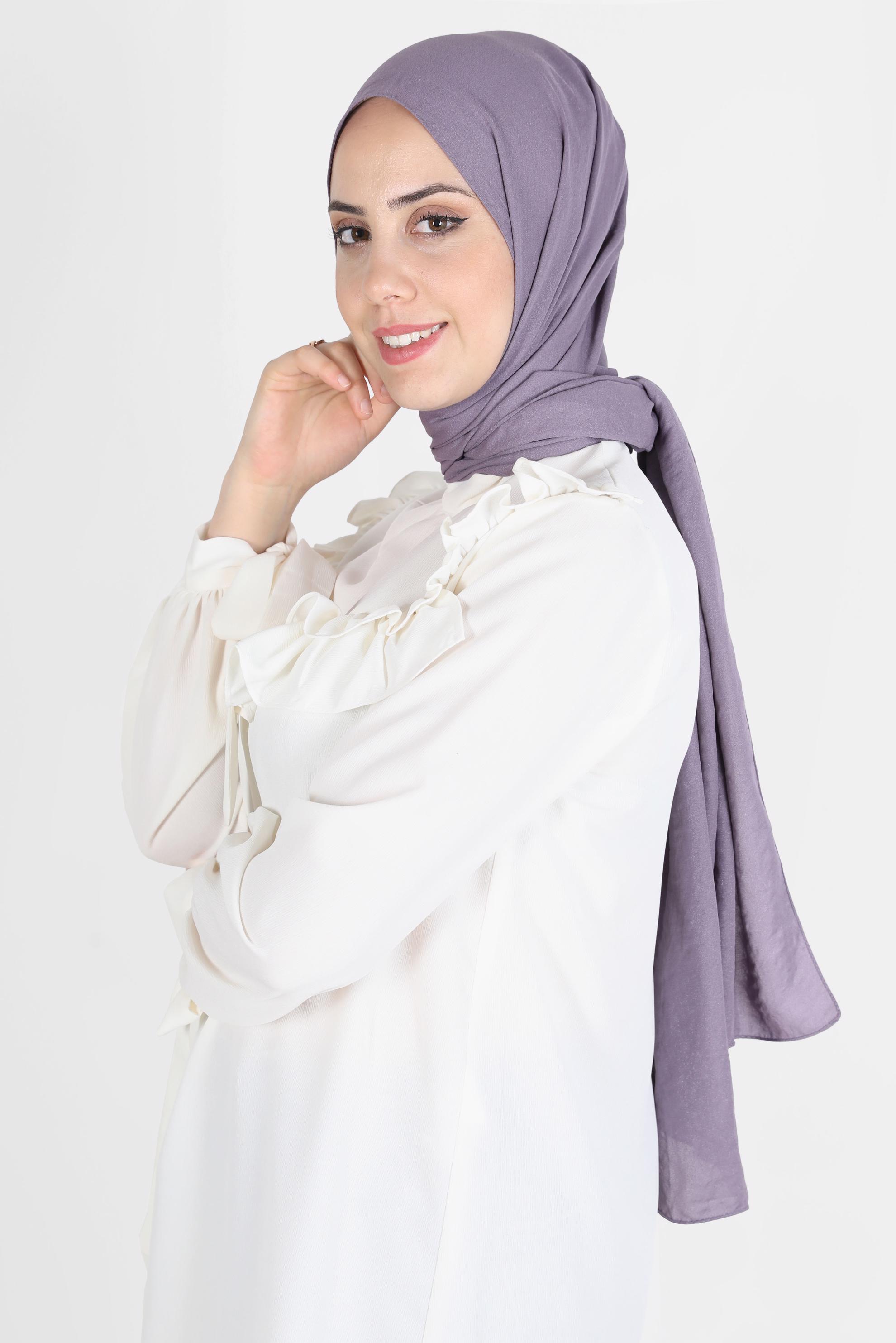 Tesettür giyim MOR ALVİNA PARLAK CAZ ŞAL 8116