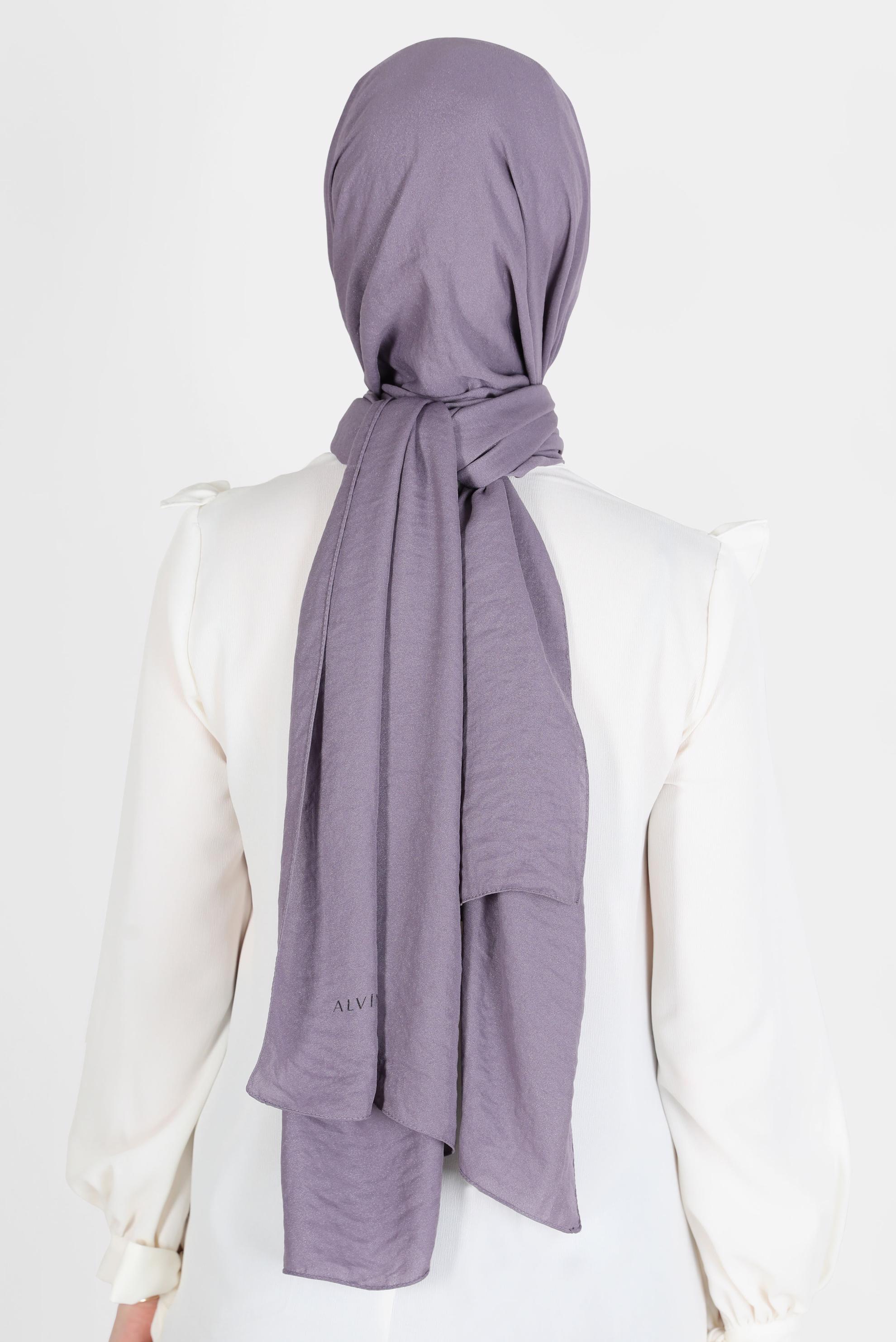 Tesettür giyim MOR ALVİNA PARLAK CAZ ŞAL 8116