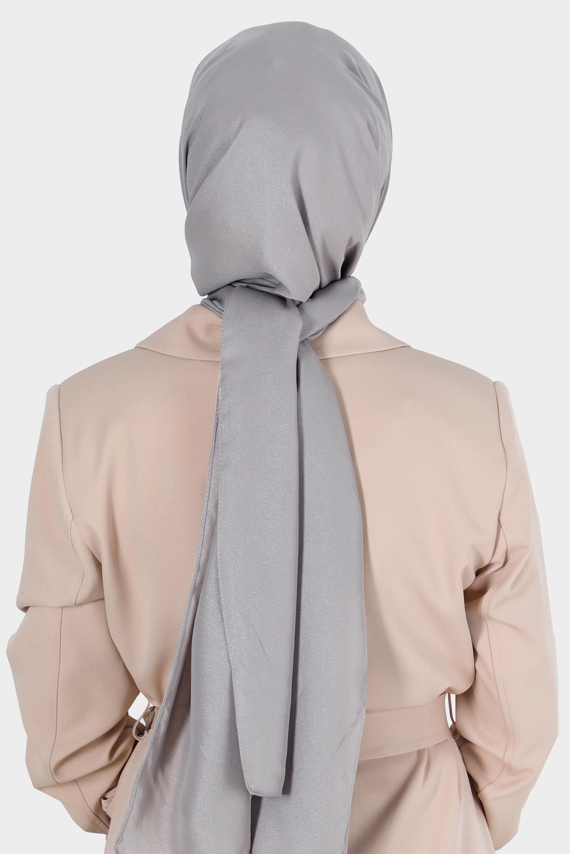 Tesettür giyim GÜMÜŞ ALVİNA SİMLİ KREP ŞAL 8117