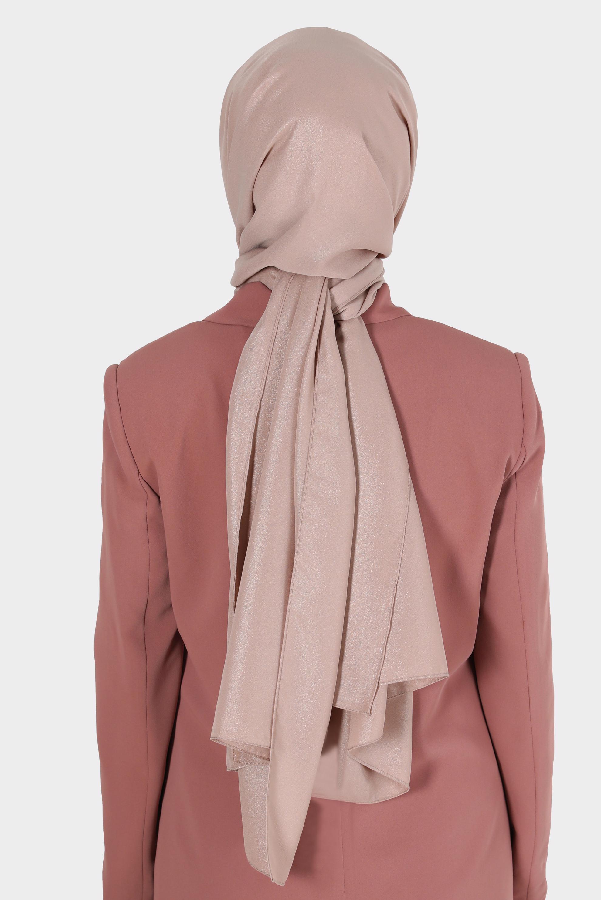 Tesettür giyim BEJ ALVİNA SİMLİ KREP ŞAL 8117