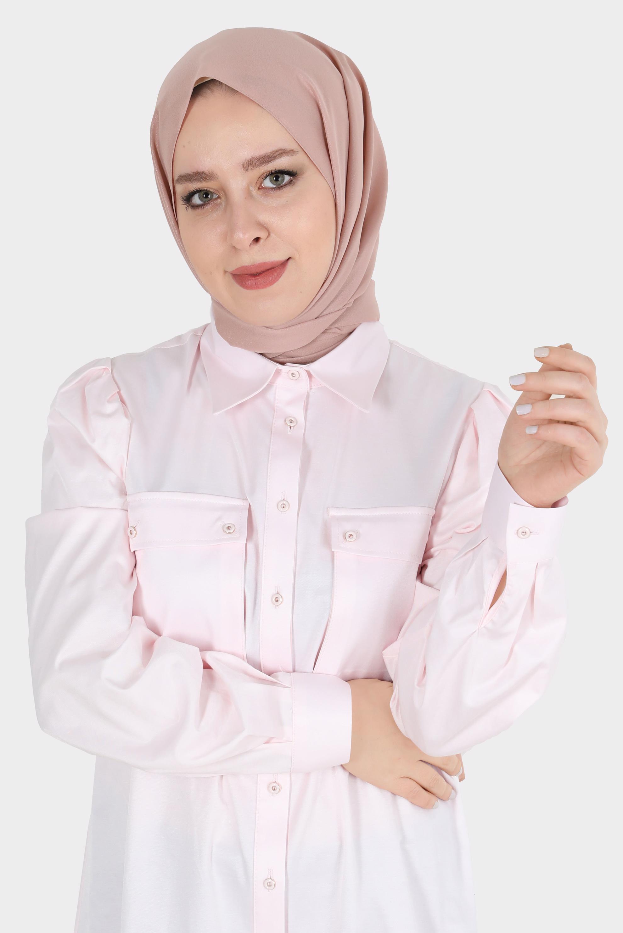 Tesettür giyim PUDRA ALVİNA SİMLİ KREP ŞAL 8117