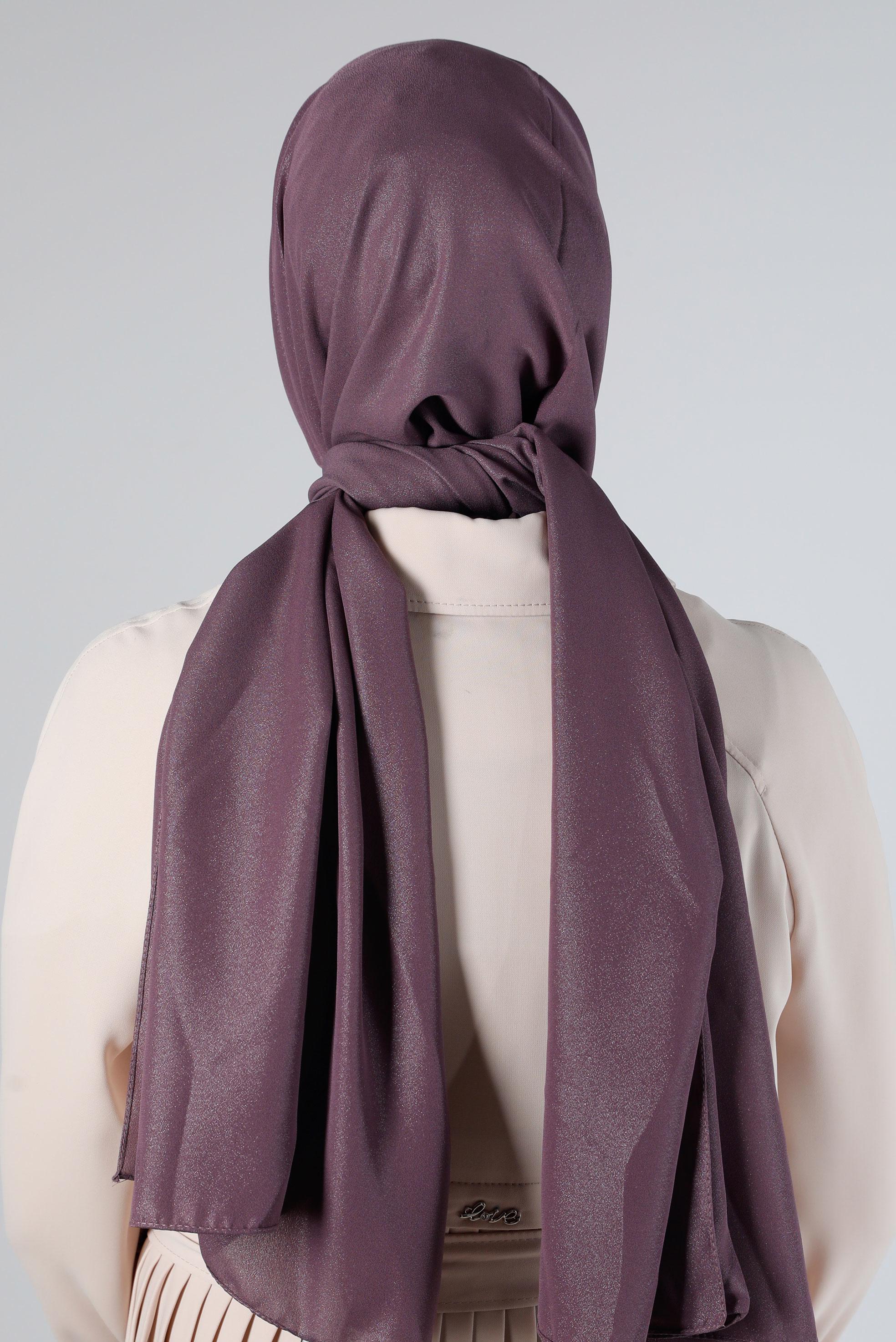Tesettür giyim MOR ALVİNA SİMLİ KREP ŞAL 8117