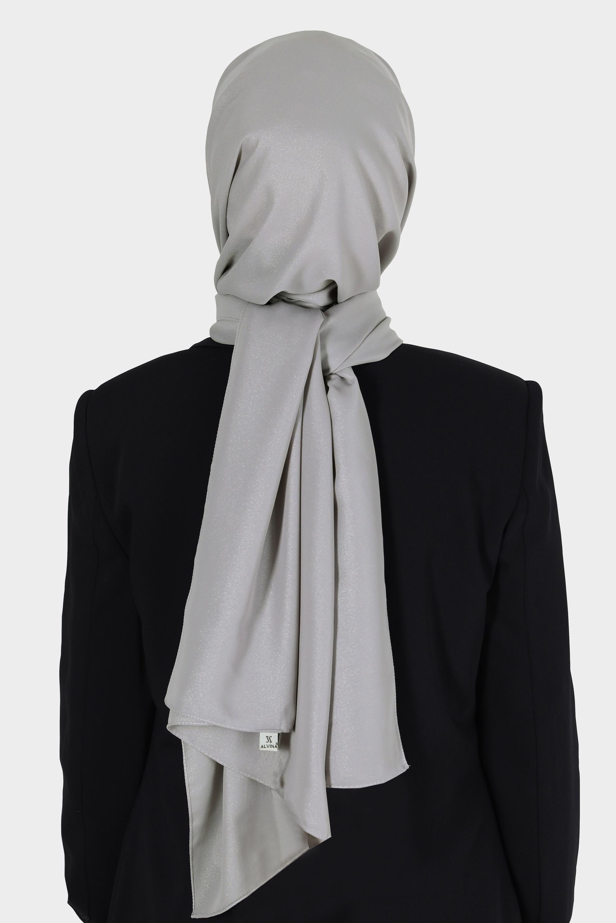 Tesettür giyim HAKİ ALVİNA SİMLİ KREP ŞAL 8117