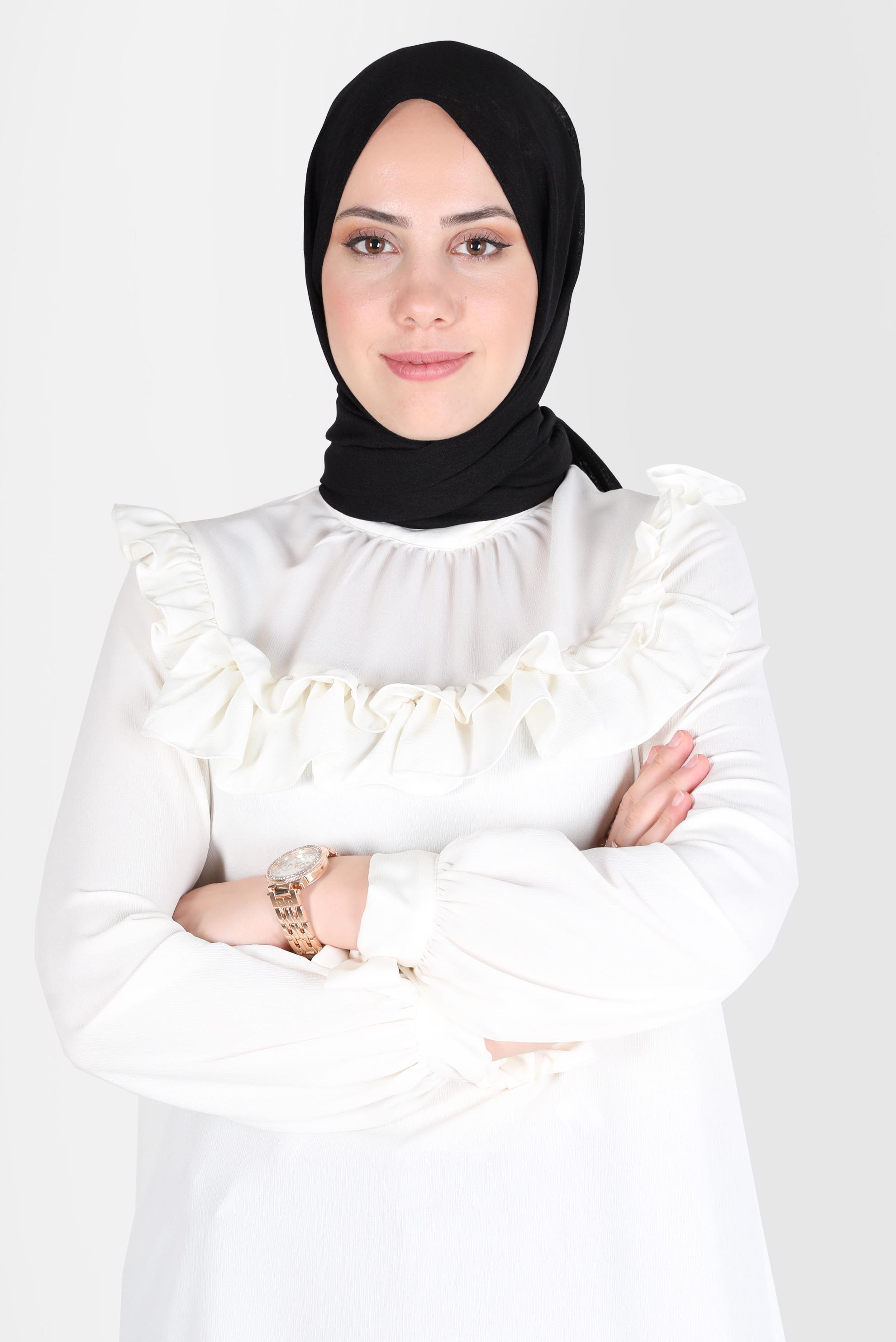 Tesettür giyim SİYAH ALVİNA KAR İPLİĞİ ŞAL 8125 