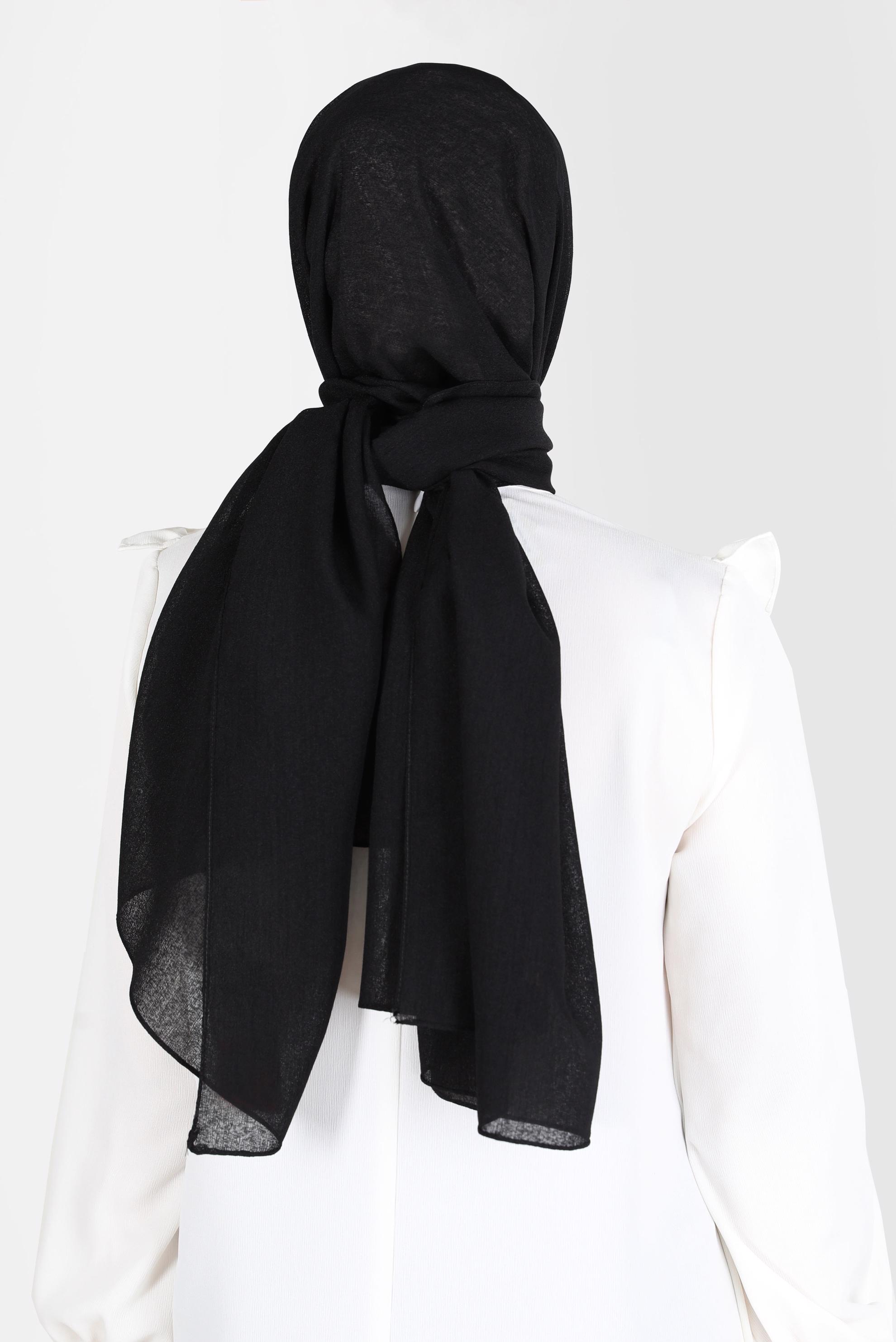 Tesettür giyim SİYAH ALVİNA KAR İPLİĞİ ŞAL 8125 