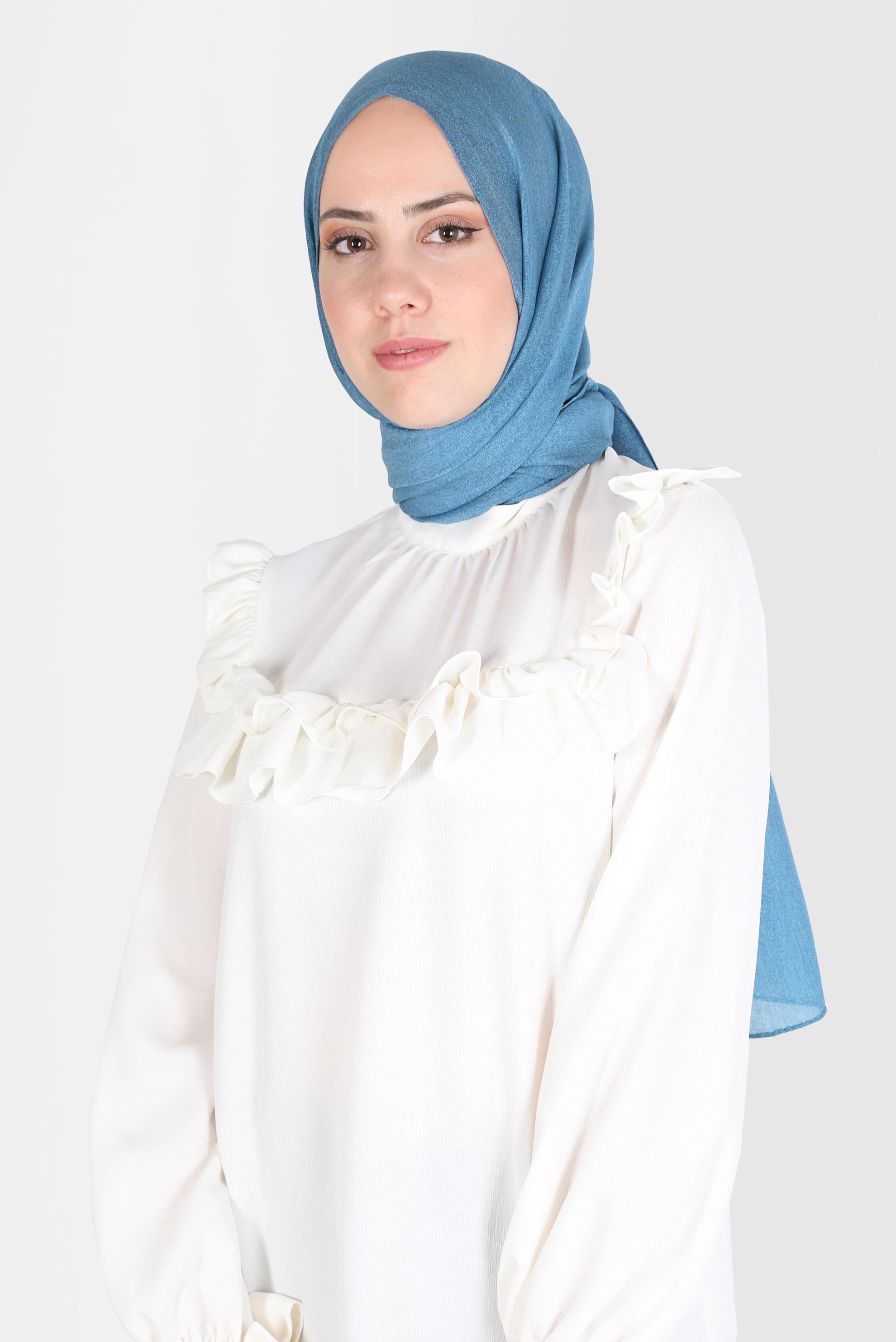 Hijab clothing BLUE ALVİNA SHAWL 8125 