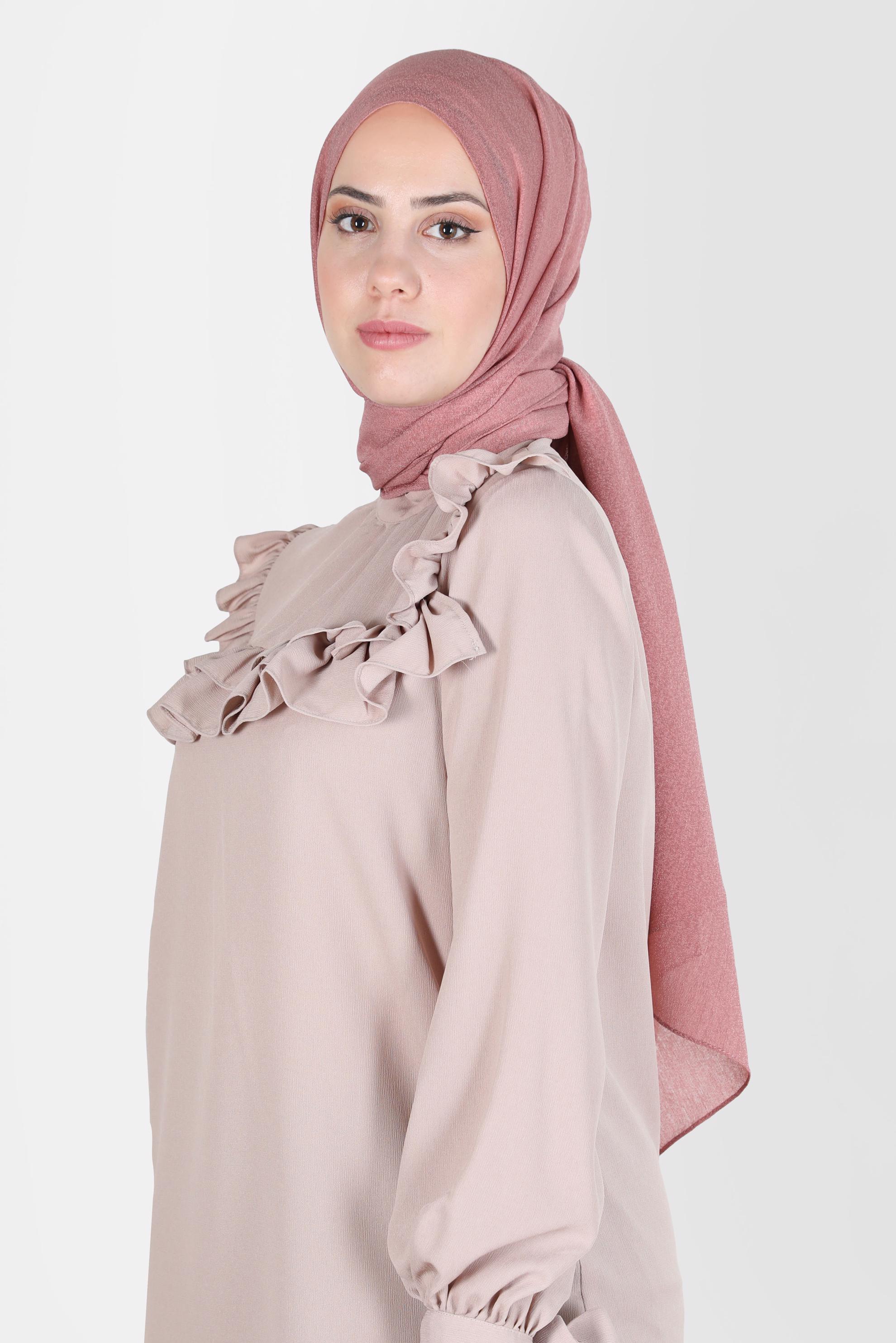 Tesettür giyim TURUNCU ALVİNA KAR İPLİĞİ ŞAL 8125 