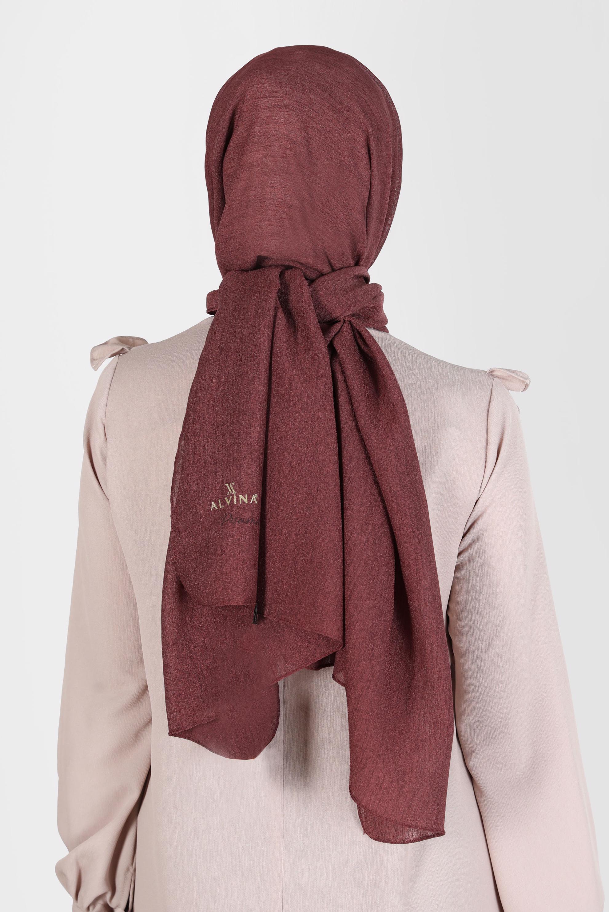 Tesettür giyim BORDO ALVİNA KAR İPLİĞİ ŞAL 8125 