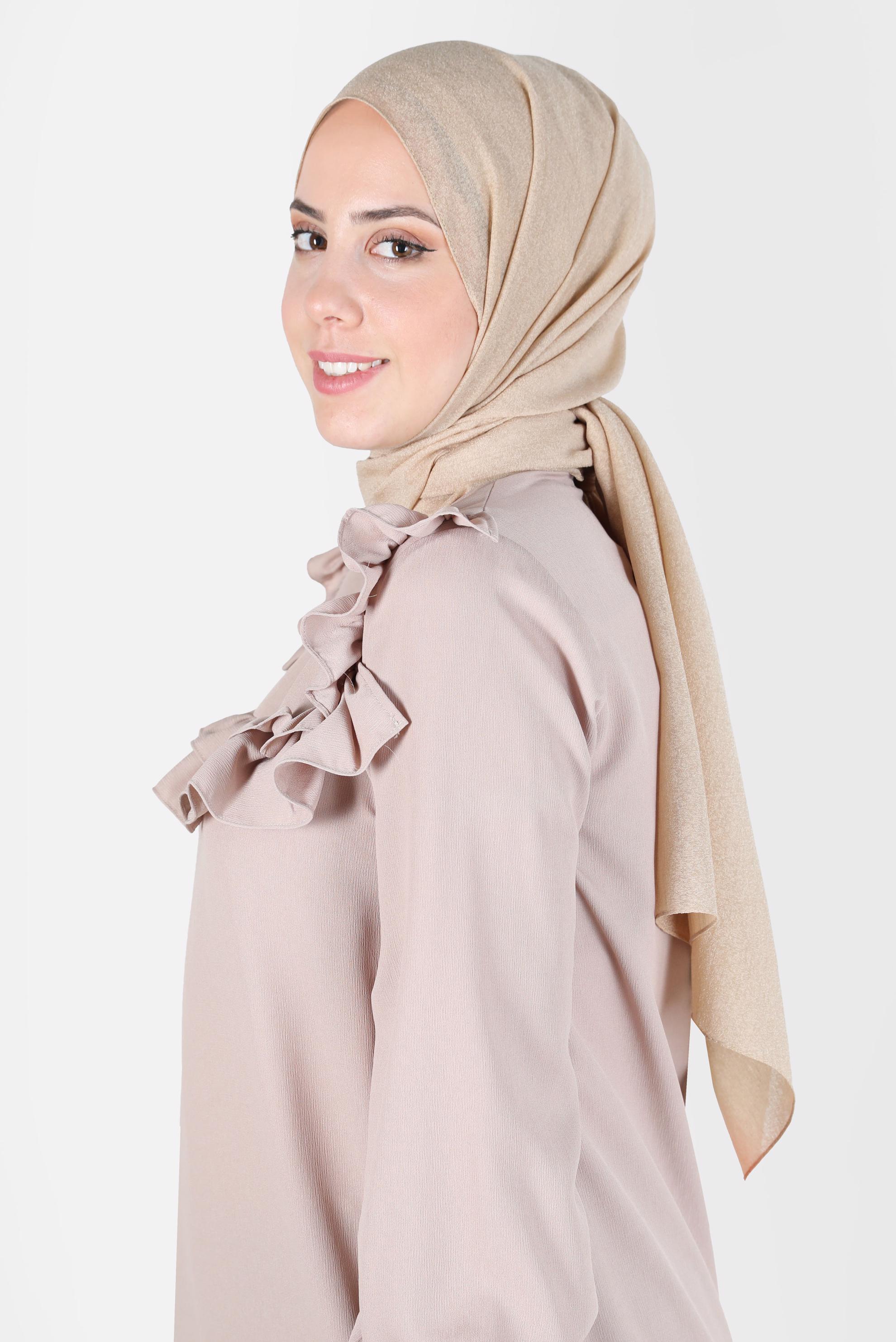 Tesettür giyim ALTIN ALVİNA KAR İPLİĞİ ŞAL 8125 