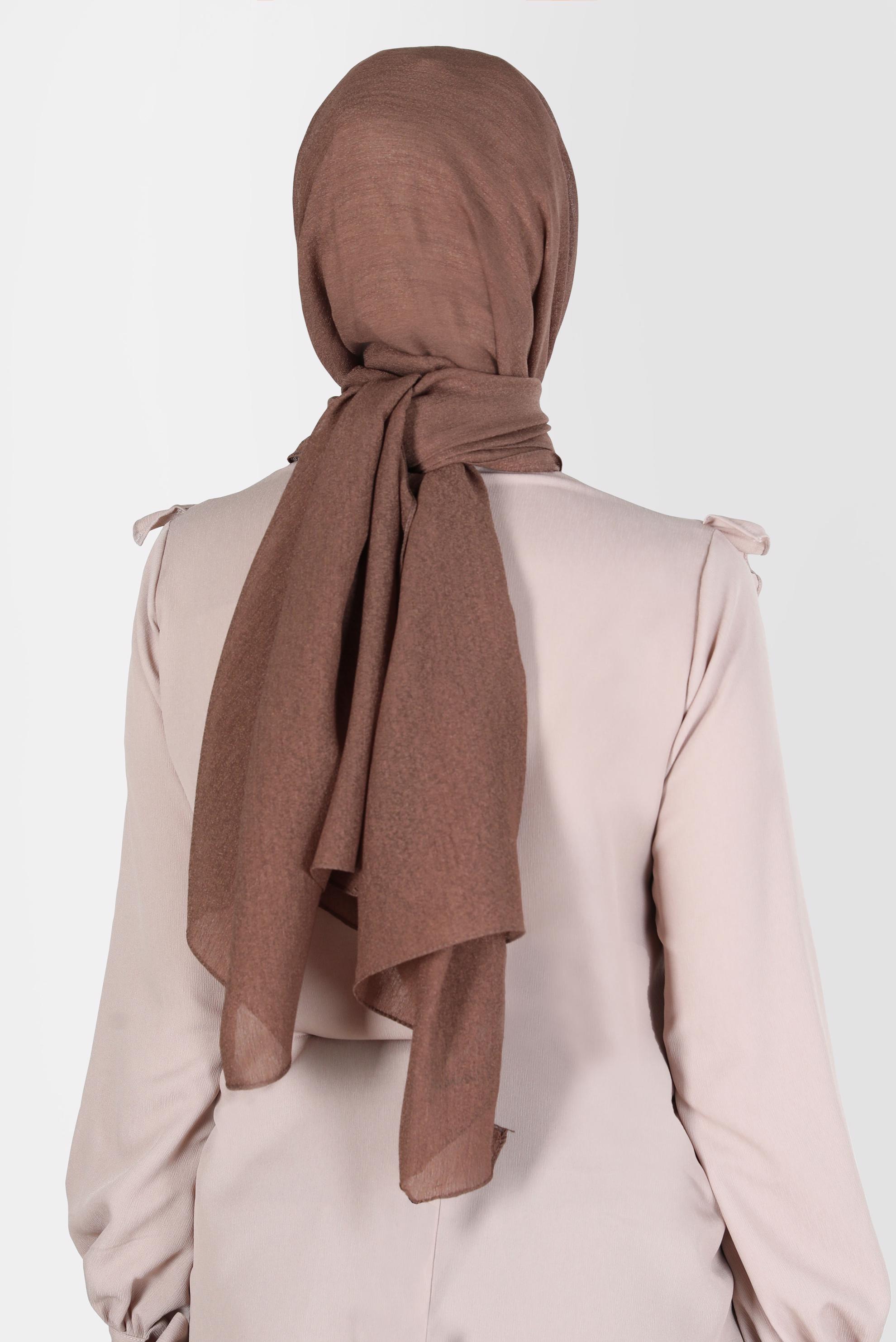Tesettür giyim KAHVE ALVİNA KAR İPLİĞİ ŞAL 8125 