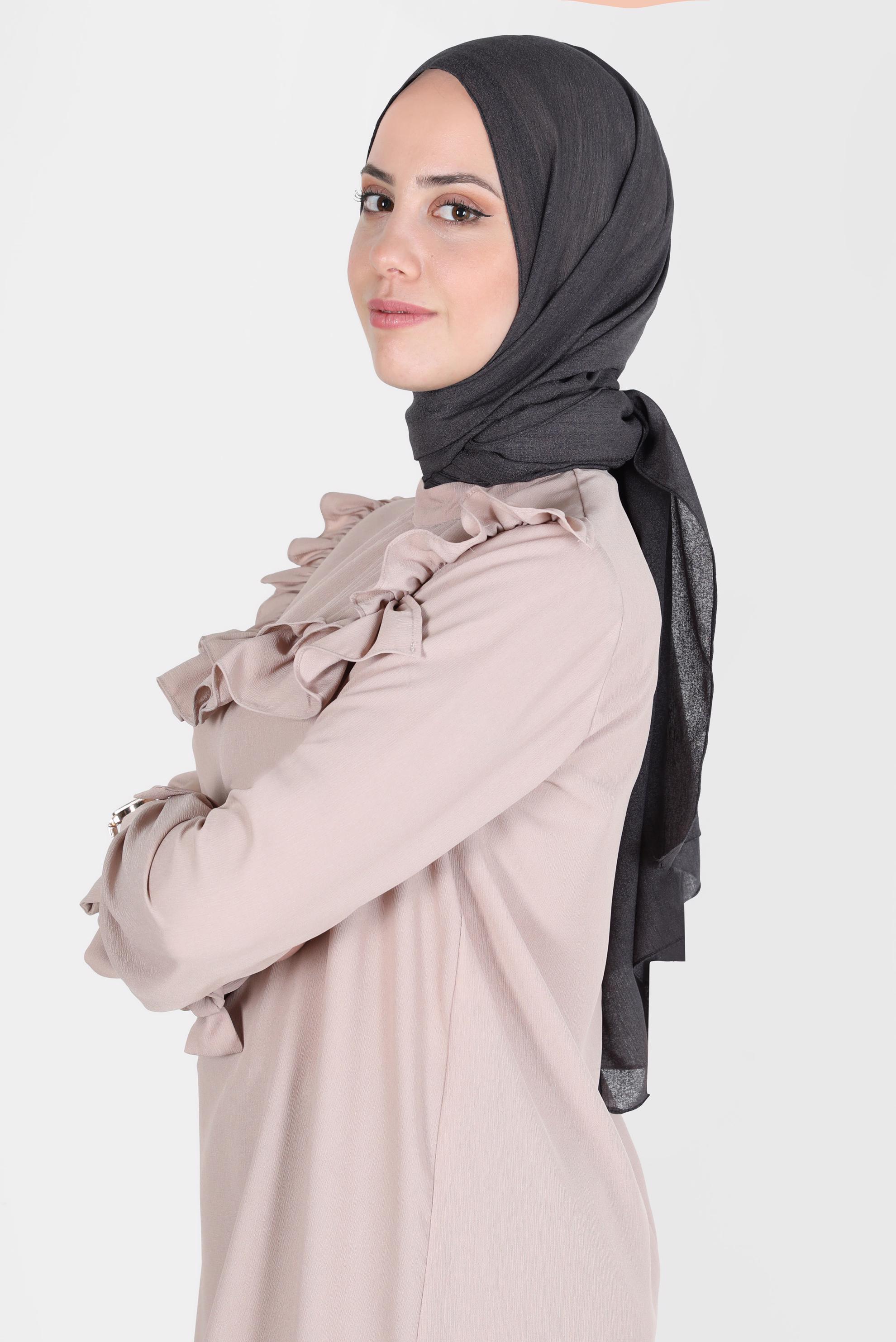 Tesettür giyim GRİ ALVİNA KAR İPLİĞİ ŞAL 8125 