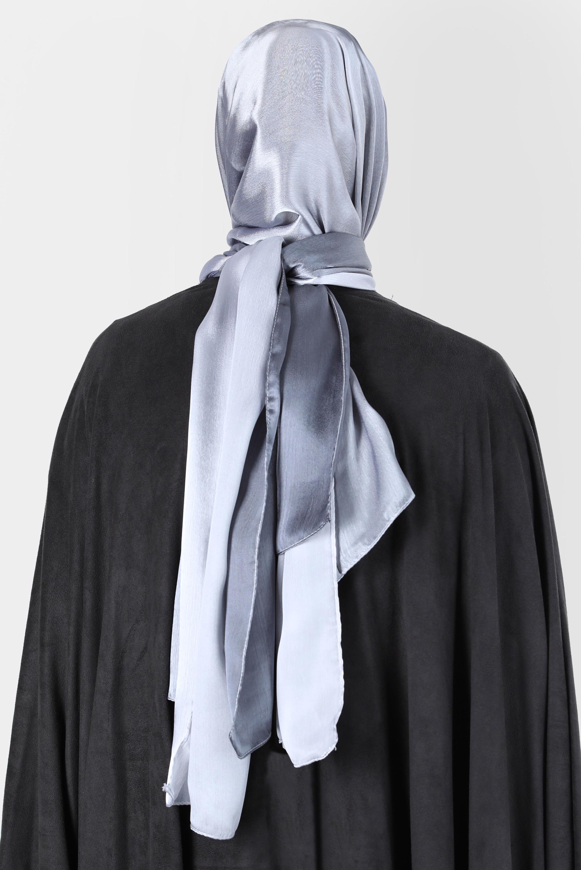 Tesettür giyim GRİ ALVİNA JANJANLI DEGRADE ŞAL 8129