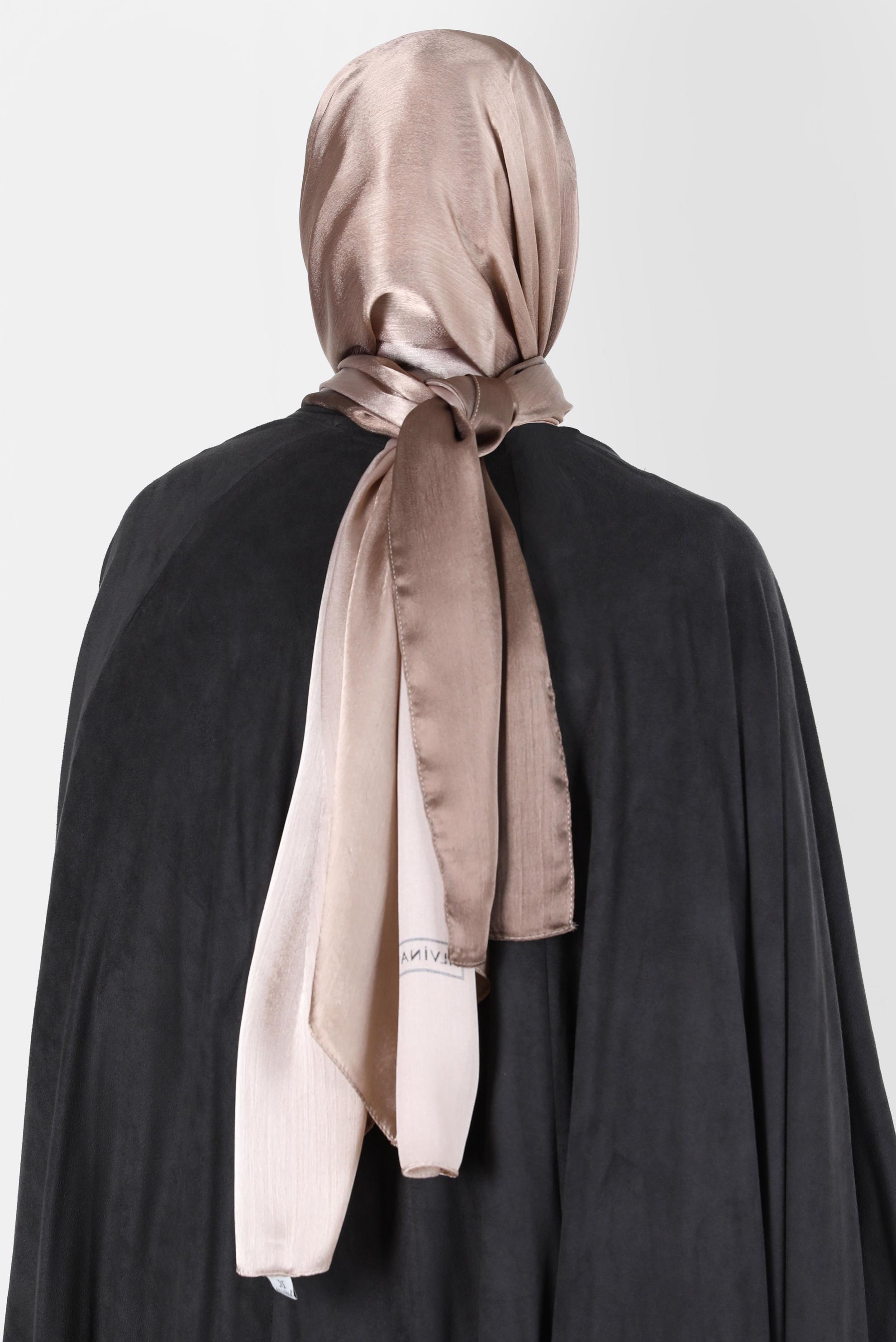 Tesettür giyim KAHVE ALVİNA JANJANLI DEGRADE ŞAL 8129