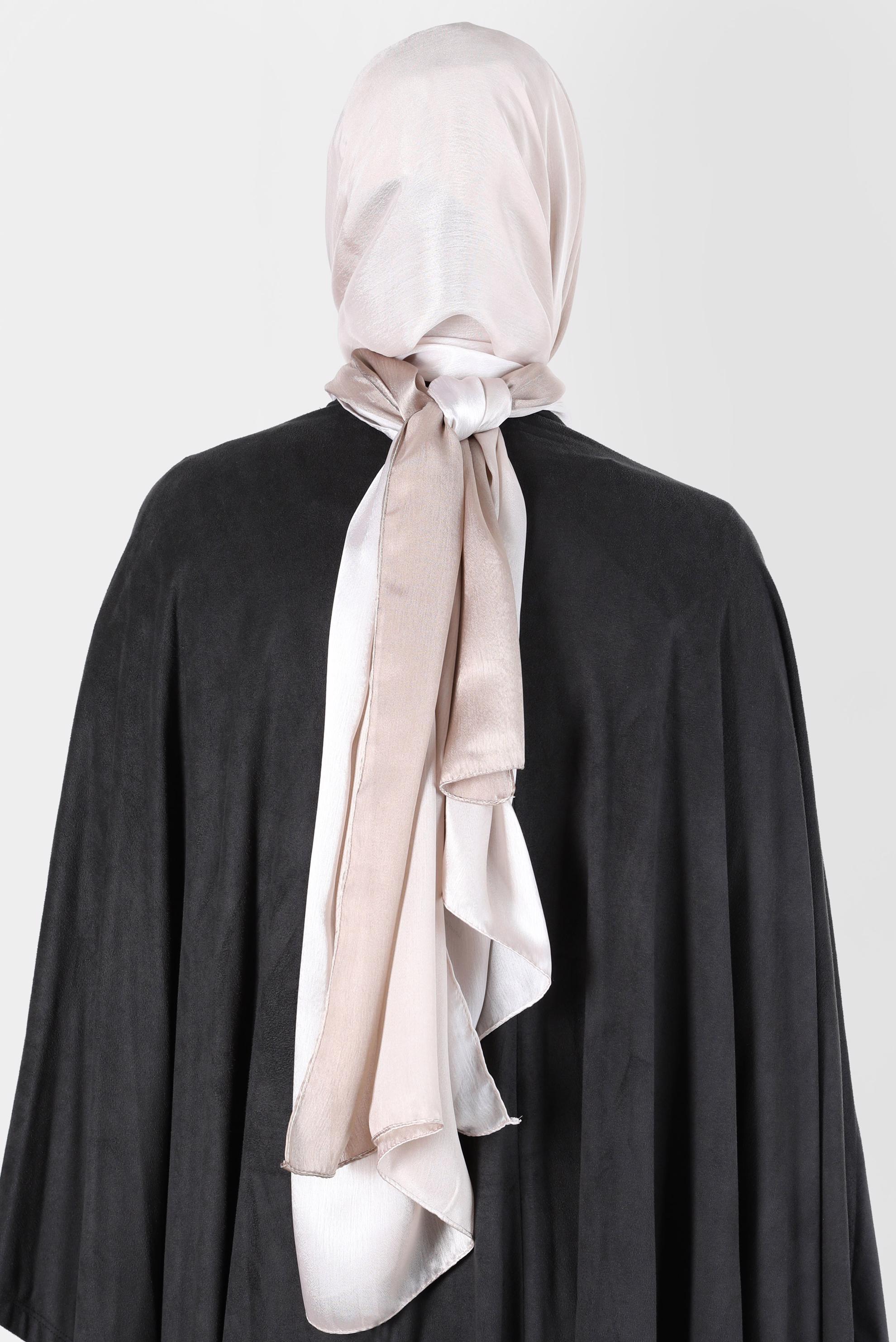 Tesettür giyim VİZON ALVİNA JANJANLI DEGRADE ŞAL 8129