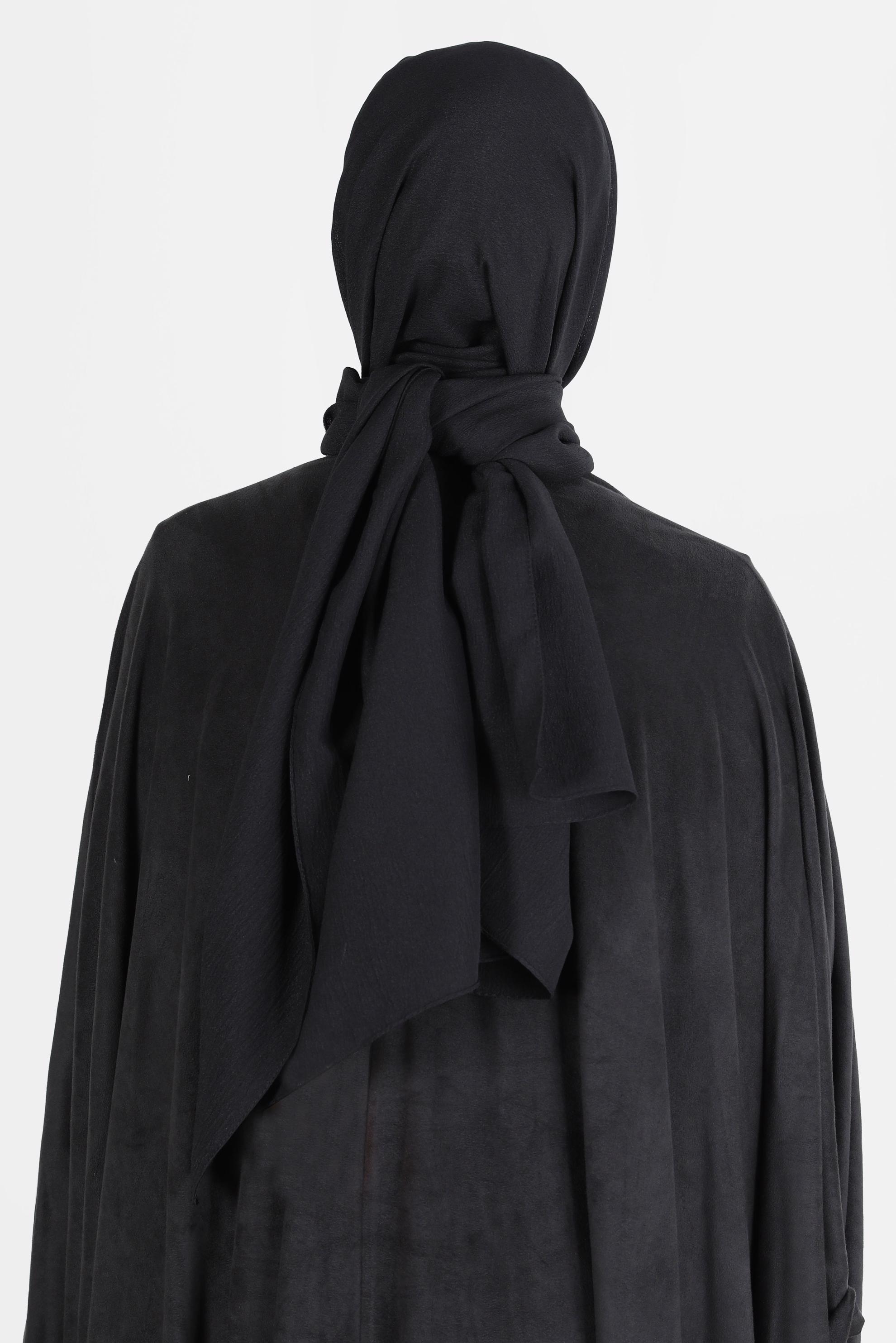 Tesettür giyim SİYAH ALVİNA KREP ŞAL 8138