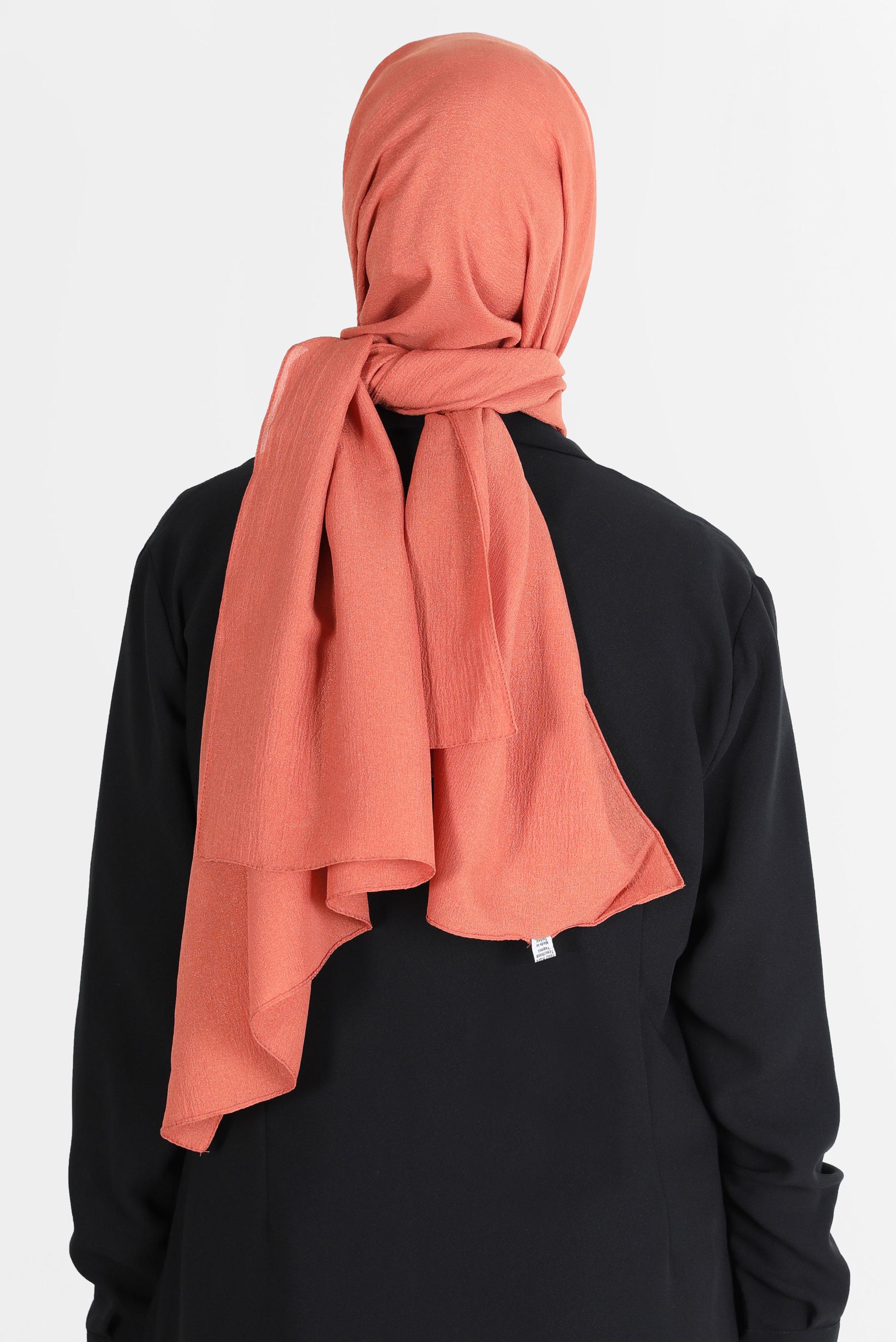 Tesettür giyim TURUNCU ALVİNA KREP ŞAL 8138