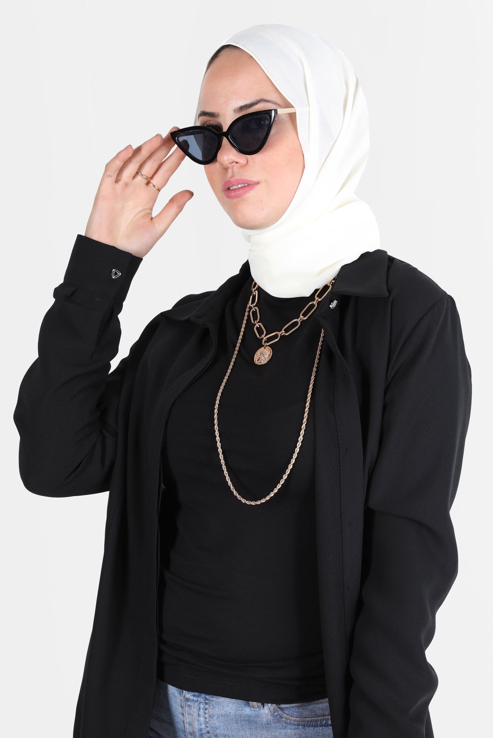 Tesettür giyim EKRU ALVİNA KREP ŞAL 8138