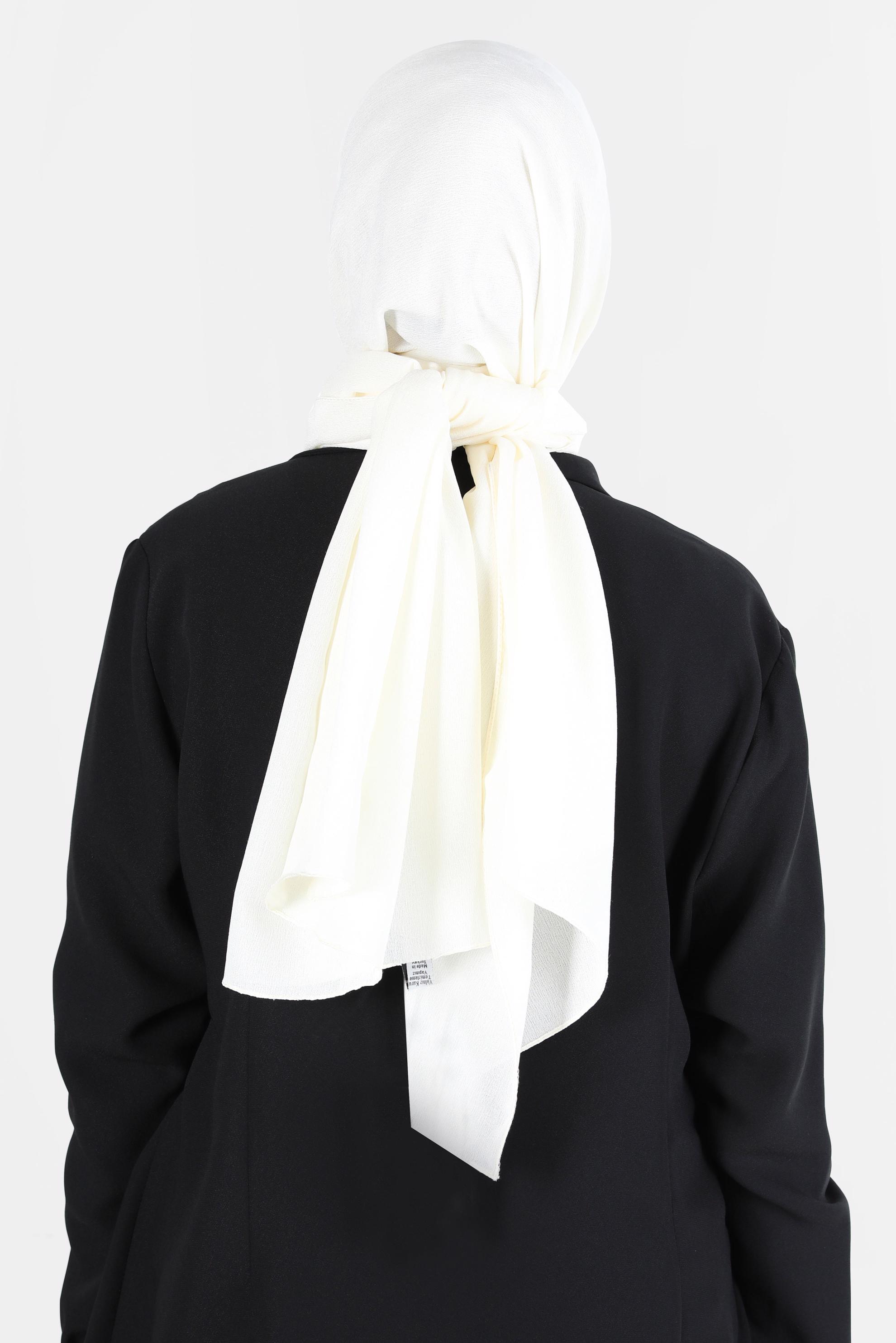 Tesettür giyim EKRU ALVİNA KREP ŞAL 8138