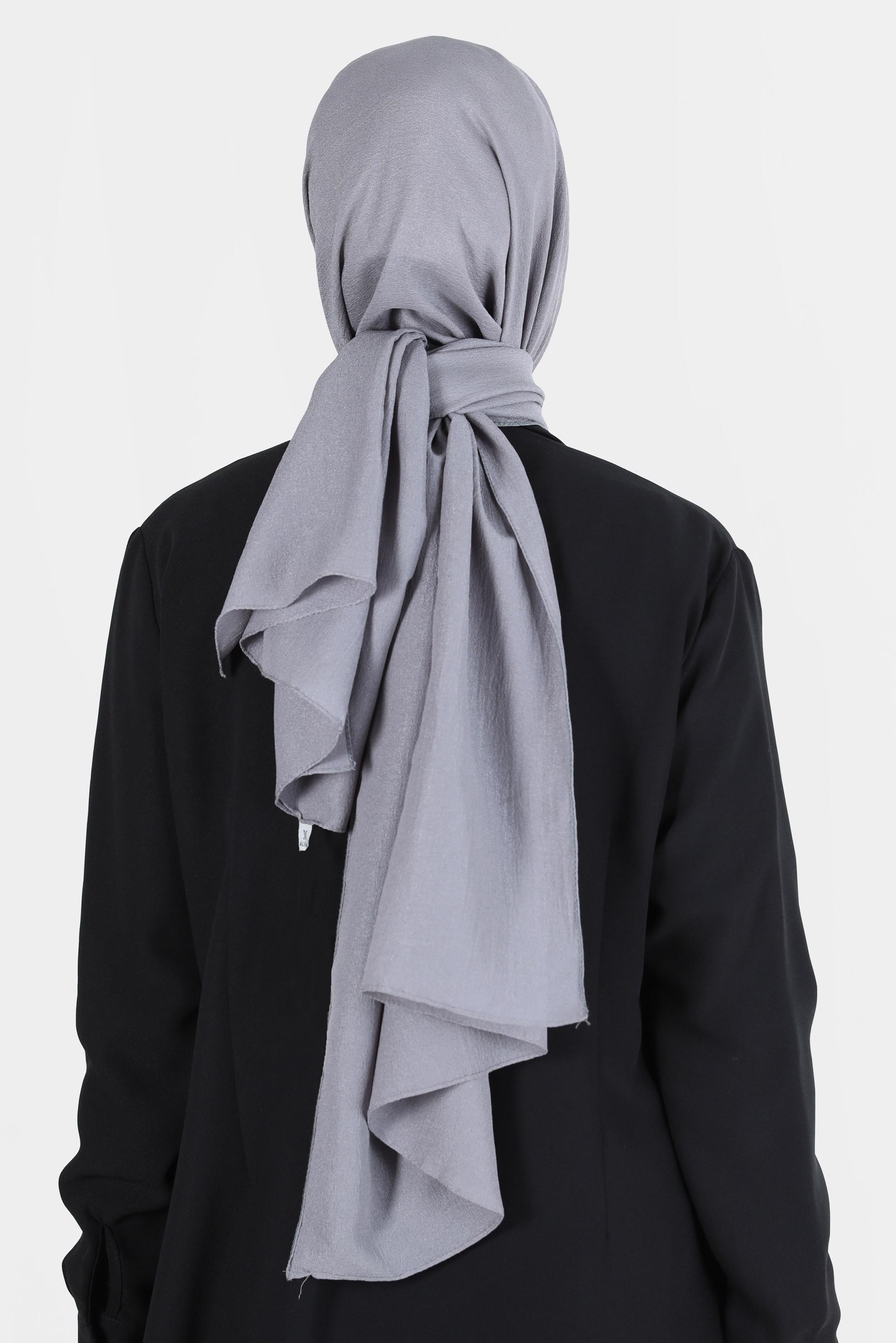 Tesettür giyim GRİ ALVİNA KREP ŞAL 8138