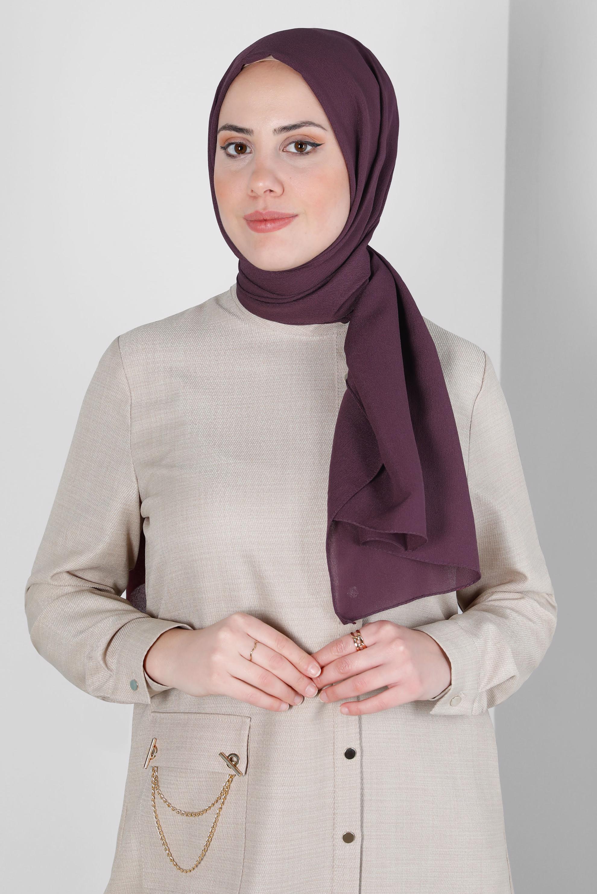Tesettür giyim MÜRDÜM ALVİNA KREP ŞAL 8138