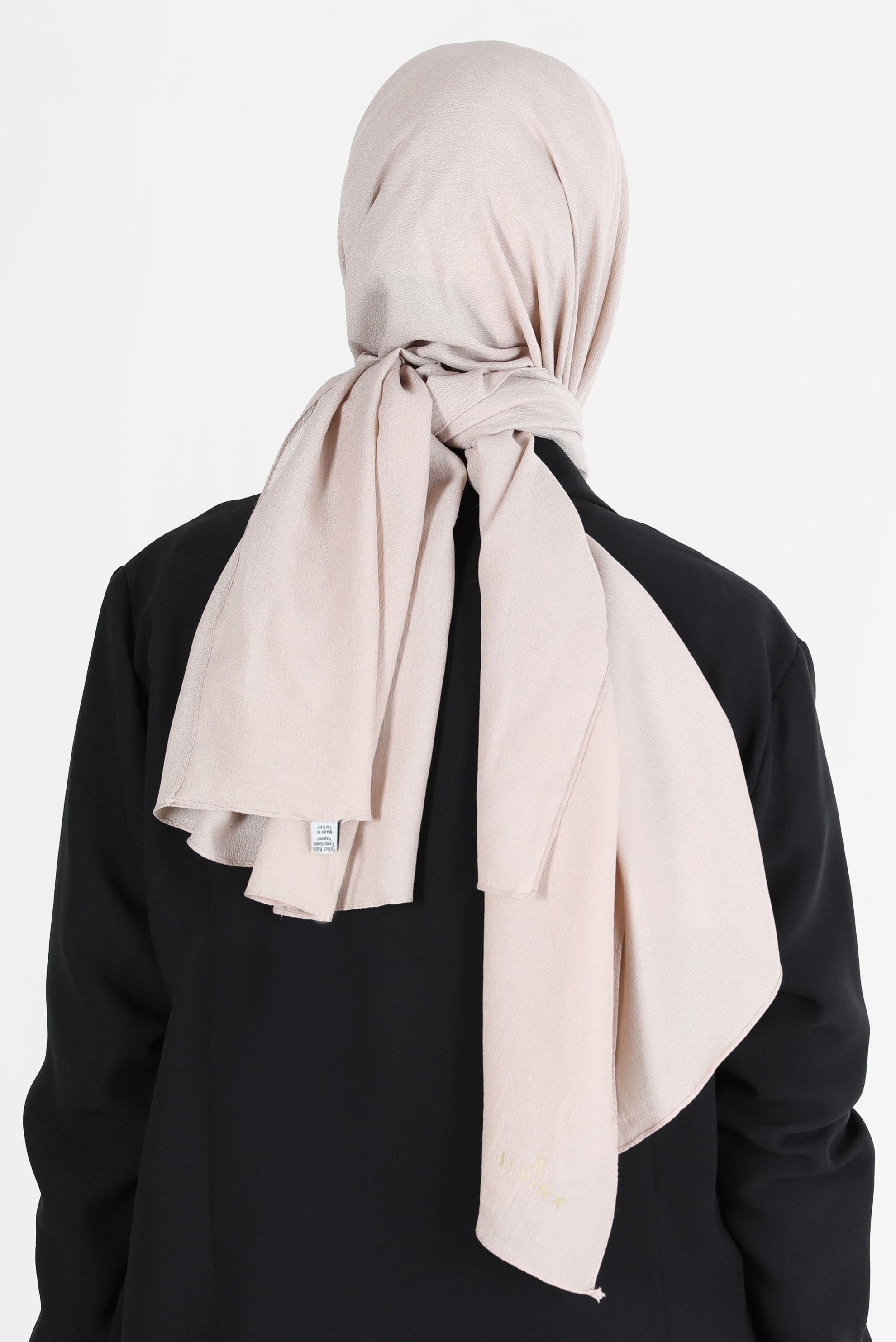 Tesettür giyim BEJ ALVİNA KREP ŞAL 8138